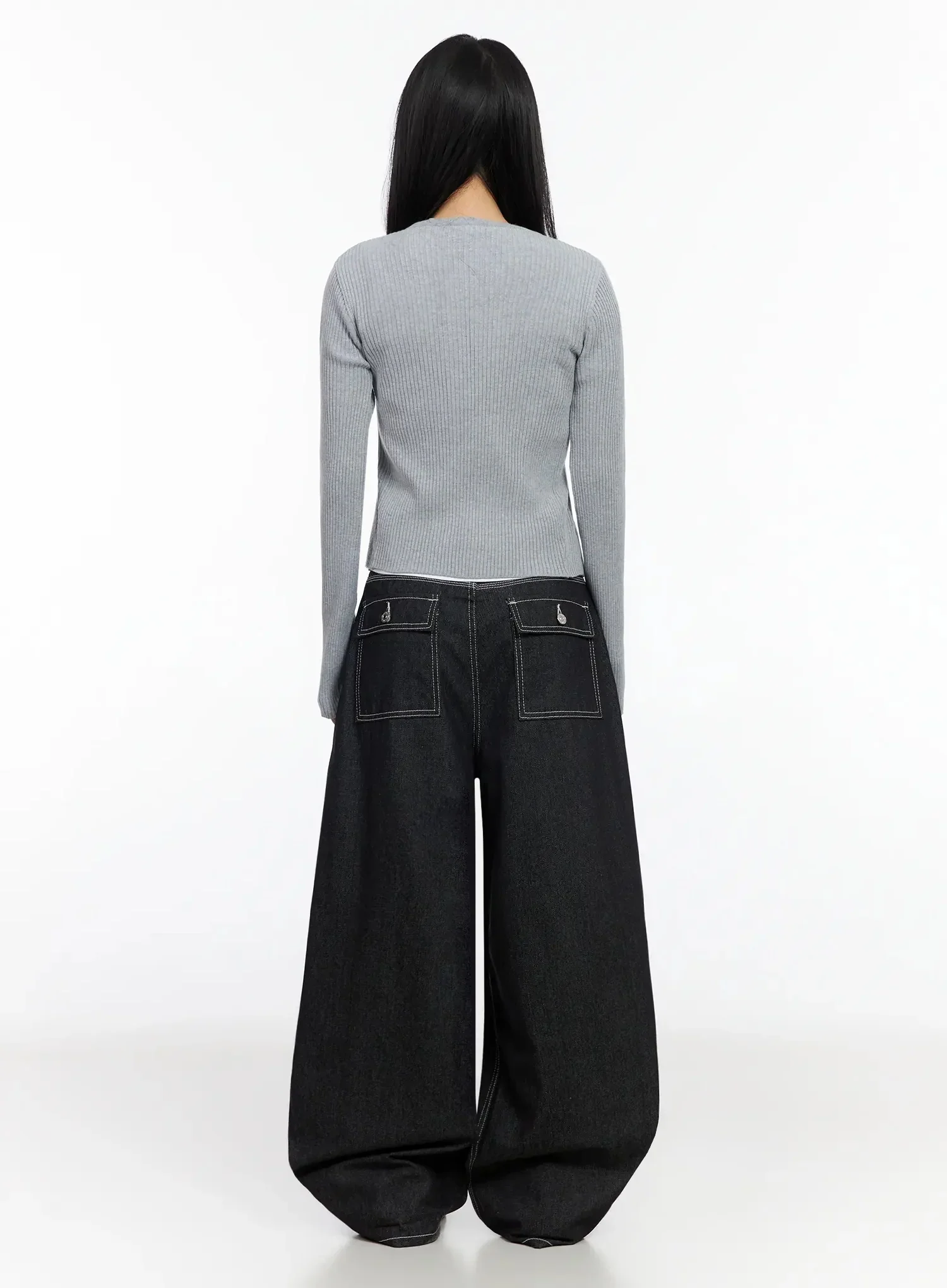 Ribbed Round Neck Cardigan CA513 - Image 11