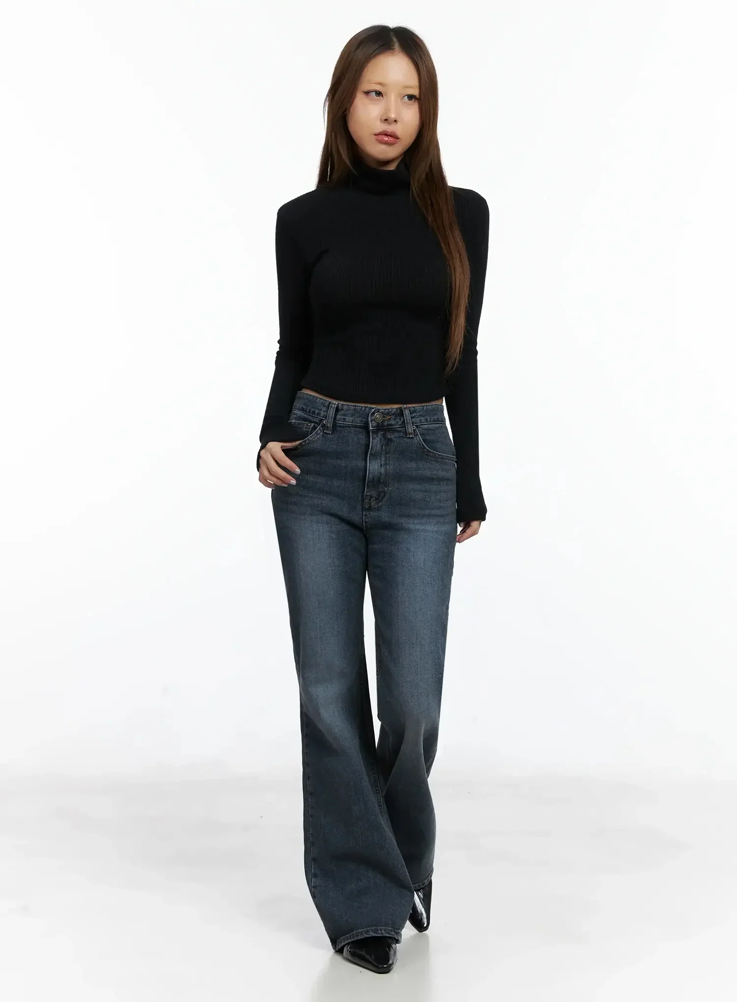 Ribbed Turtleneck Top ID503 - Image 5