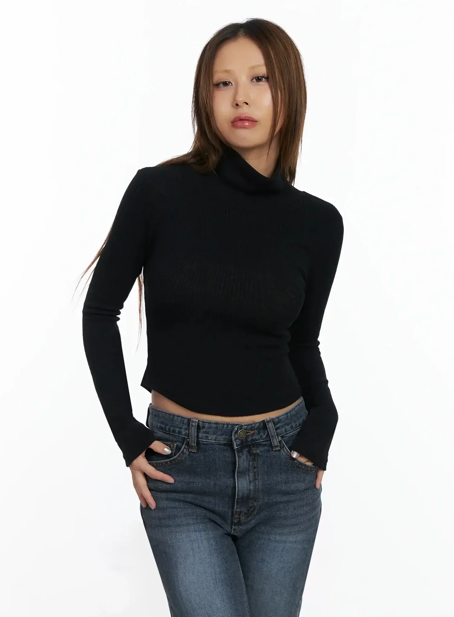 Ribbed Turtleneck Top ID503 - Image 7