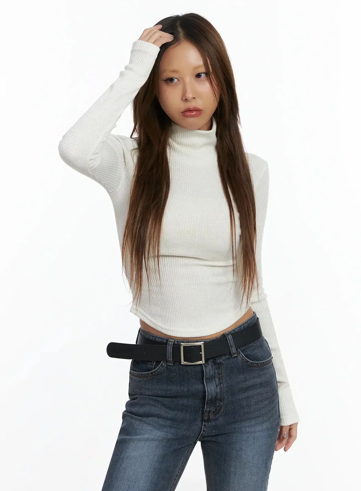 Ribbed Turtleneck Top ID503 - Image 9