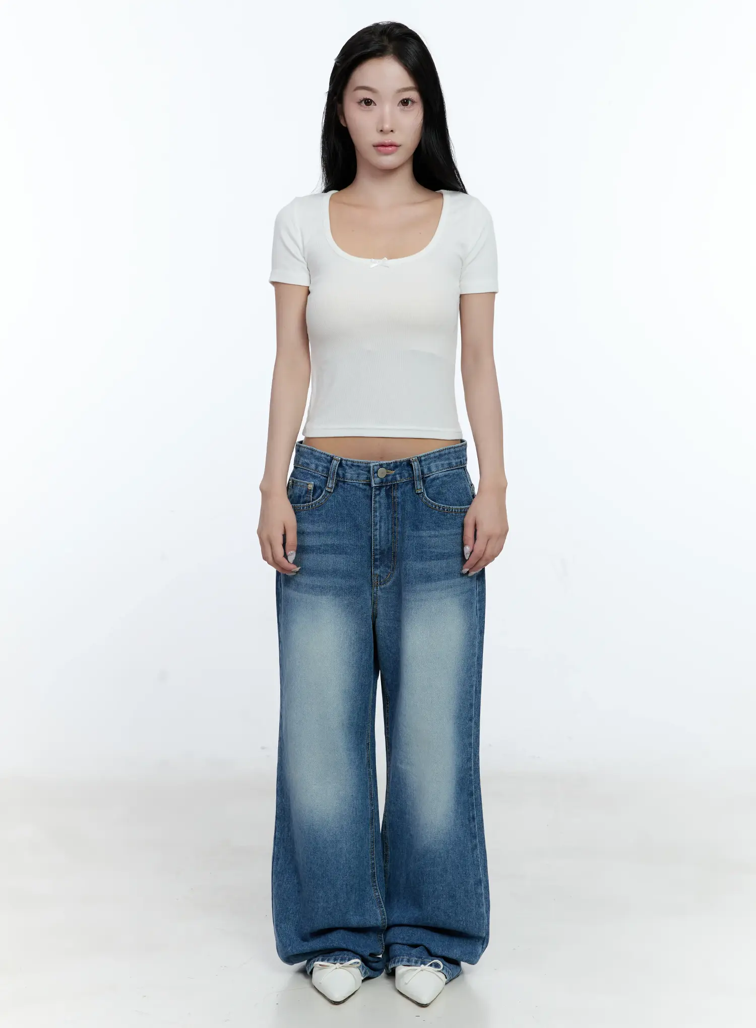 Ribbed U-Neck Crop Tee CL530 - Image 2
