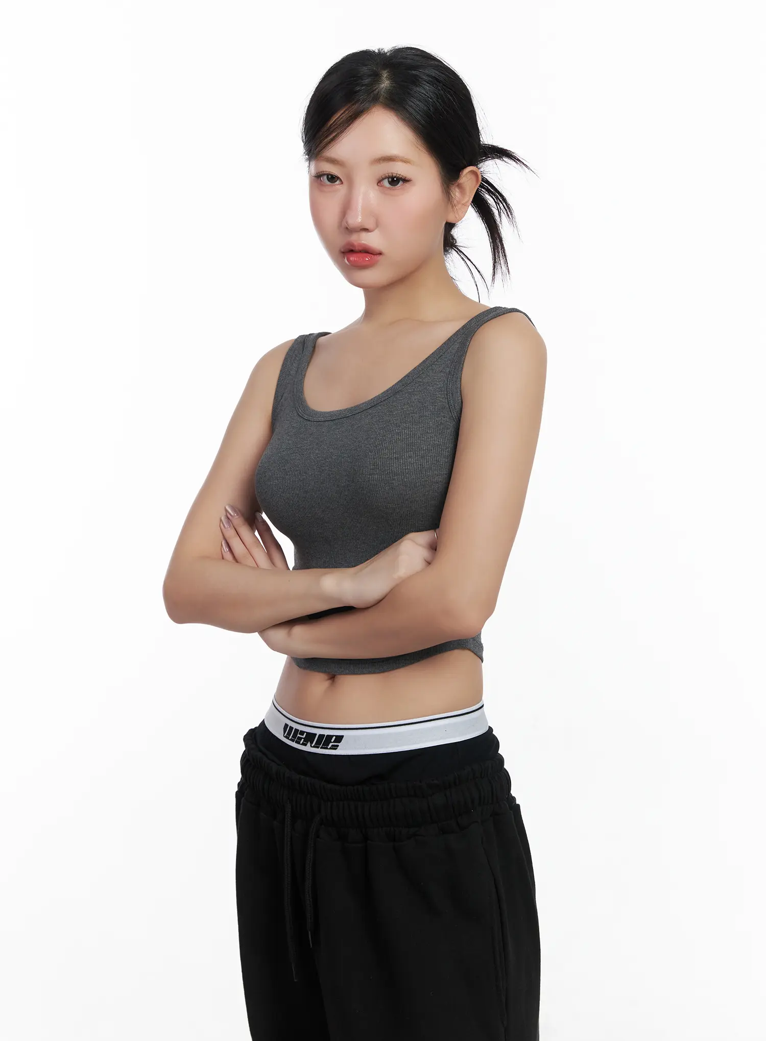 Ribbed U-Neck Cropped Top CF503 - Image 10