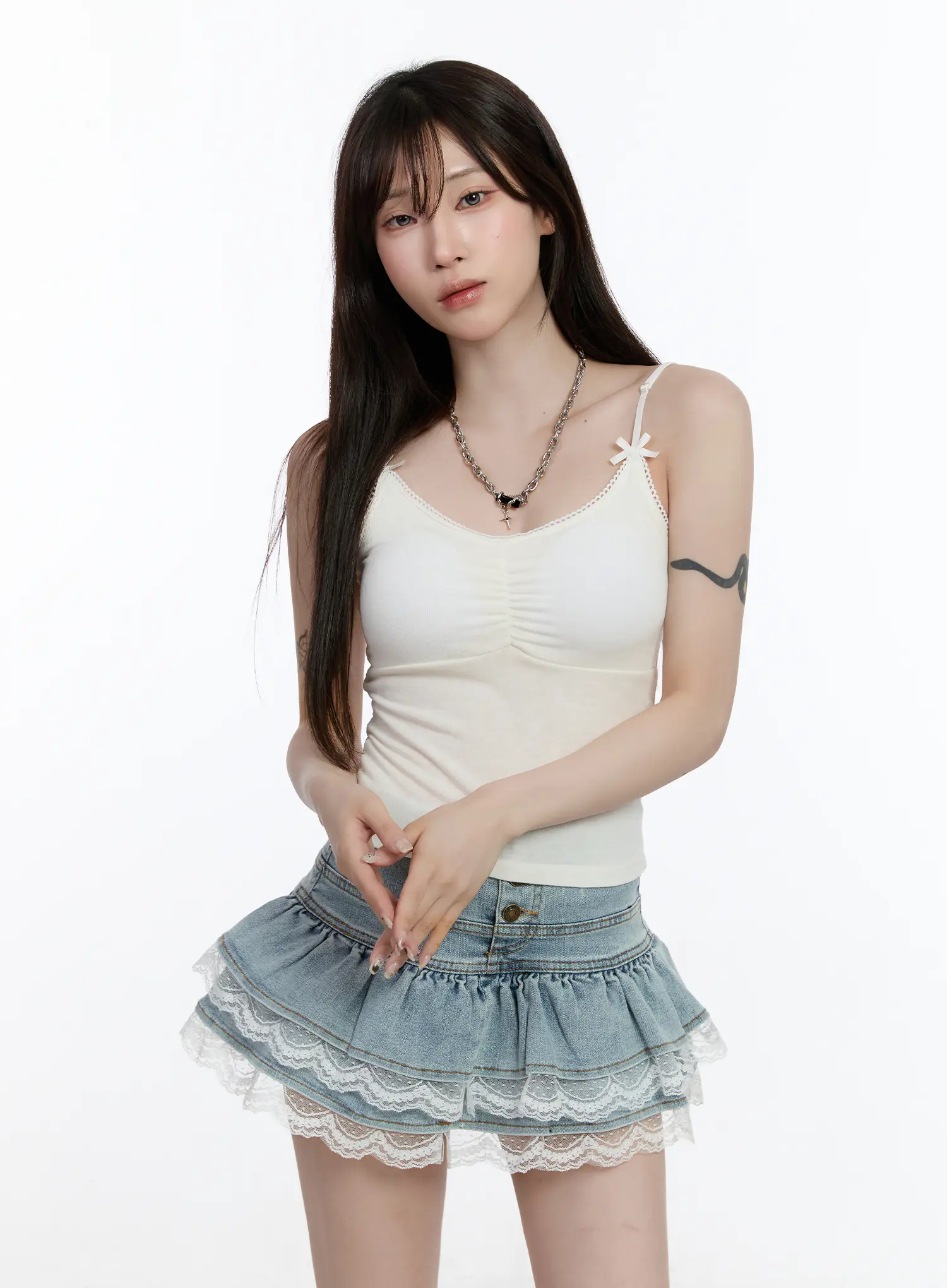 Ribbon Crop Tank Top CA503 - Image 2