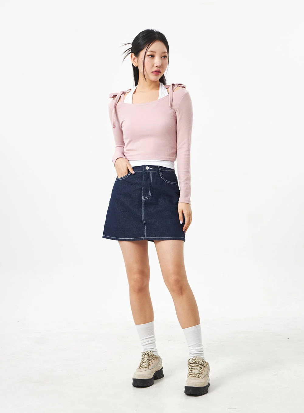 Ribbon Cropped Top CA306 - Image 3
