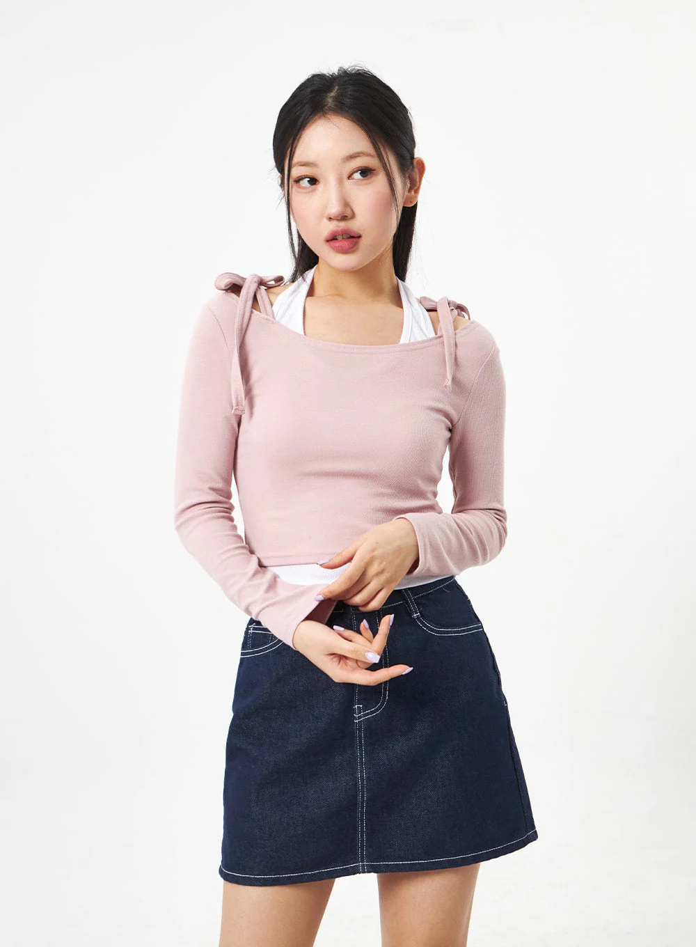 Ribbon Cropped Top CA306 - Image 9