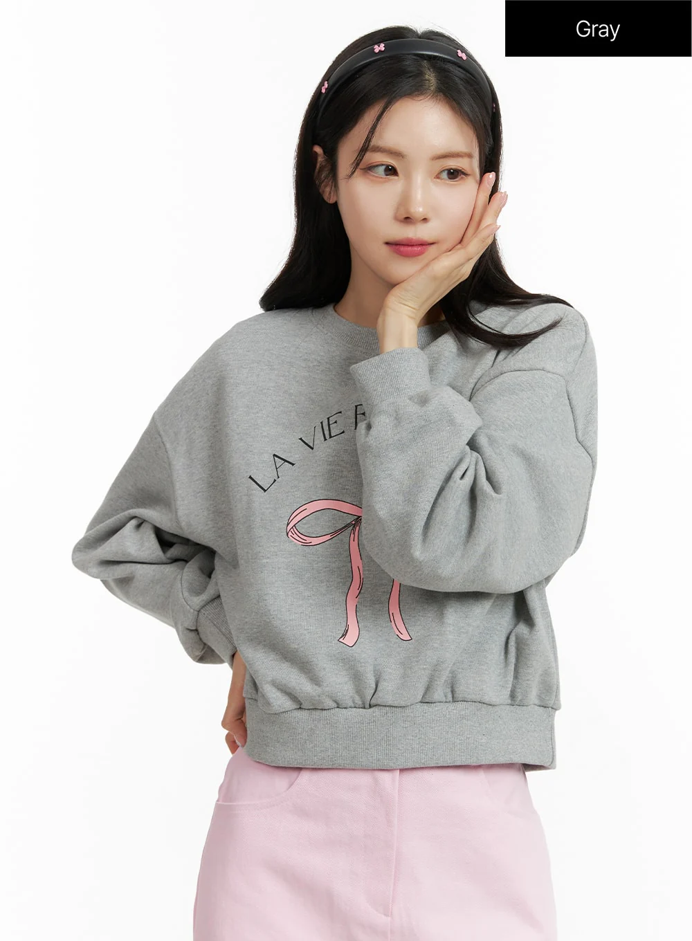 Ribbon Graphic Sweatshirt OF414 - Image 8