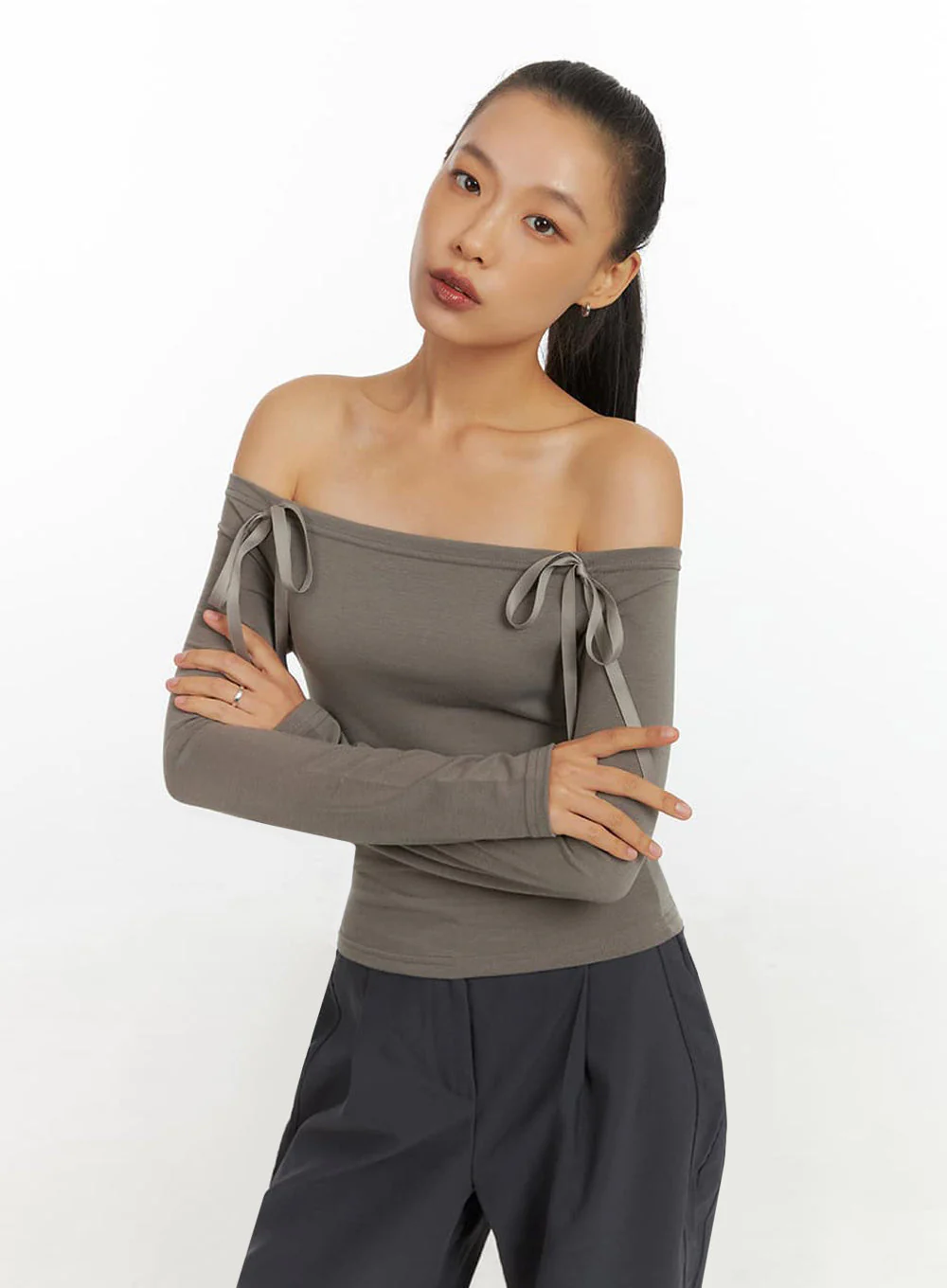 Ribbon Off Shoulder Top IO409 - Image 11