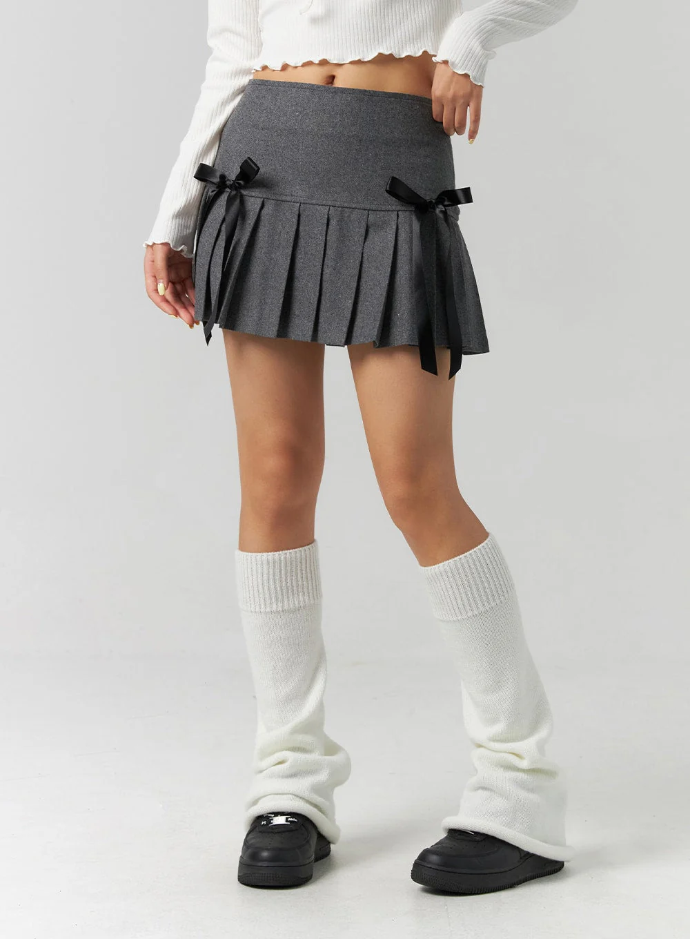 Ribbon Pleated Mini Skirt CS320 - Image 5