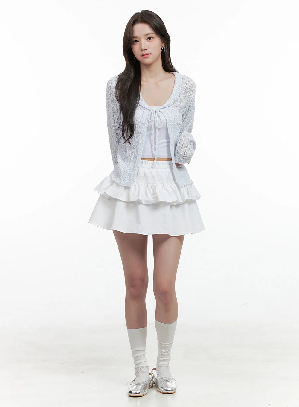 Ribbon Sheer Knit Cardigan OG409 - Image 2