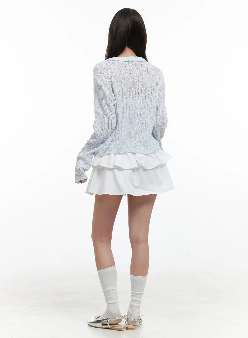 Ribbon Sheer Knit Cardigan OG409 - Image 3