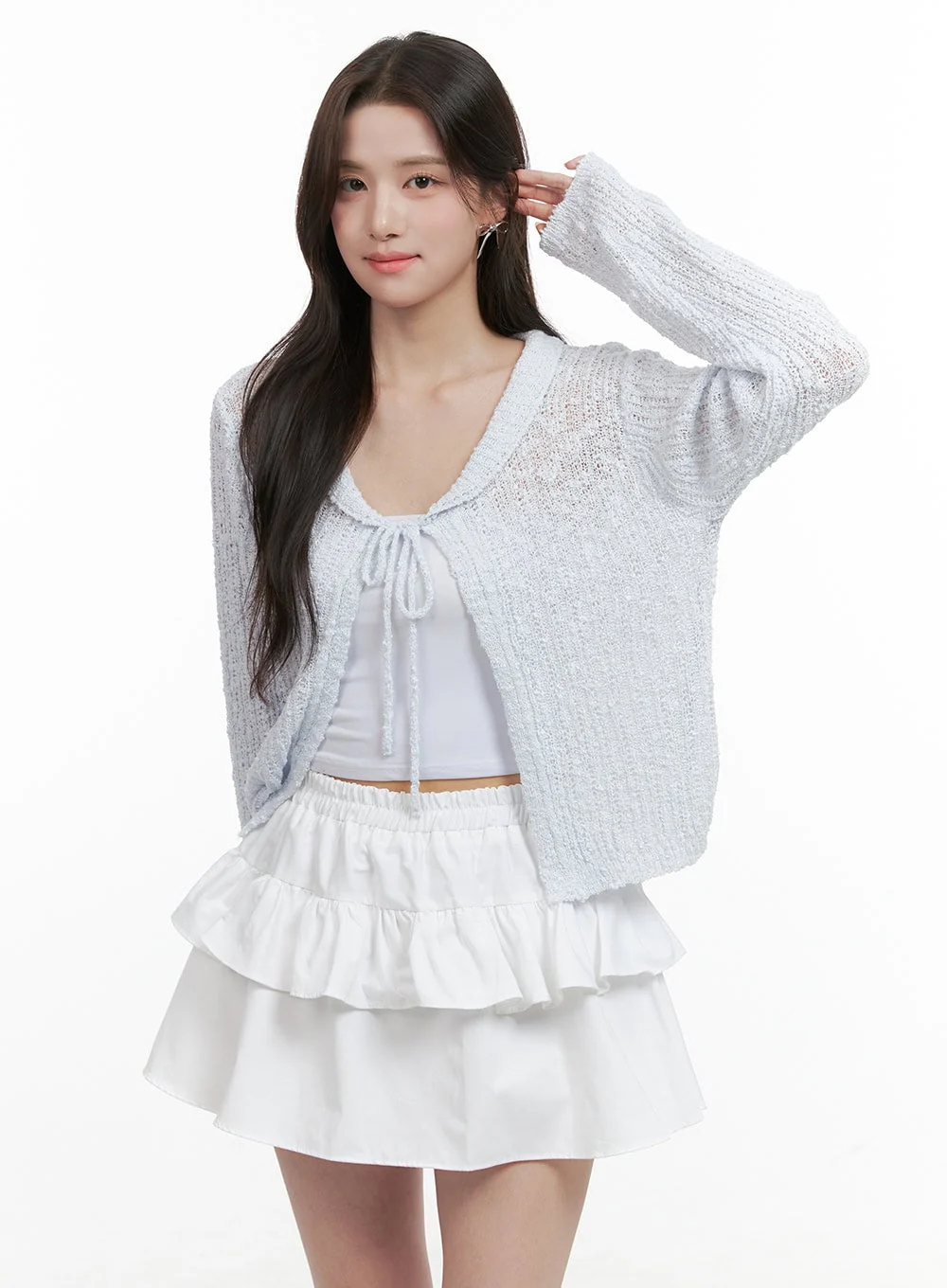 Ribbon Sheer Knit Cardigan OG409 - Image 4
