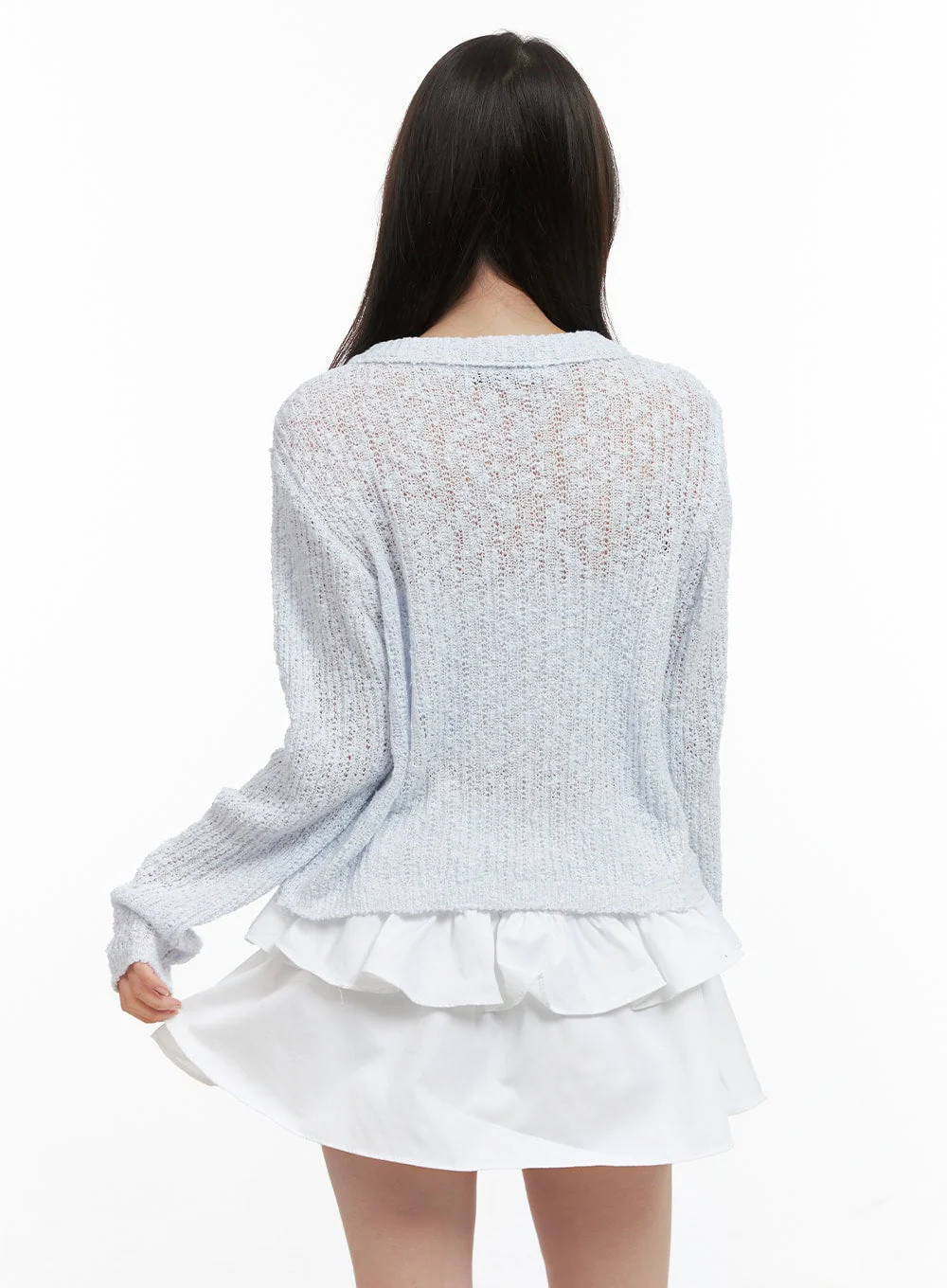 Ribbon Sheer Knit Cardigan OG409 - Image 6