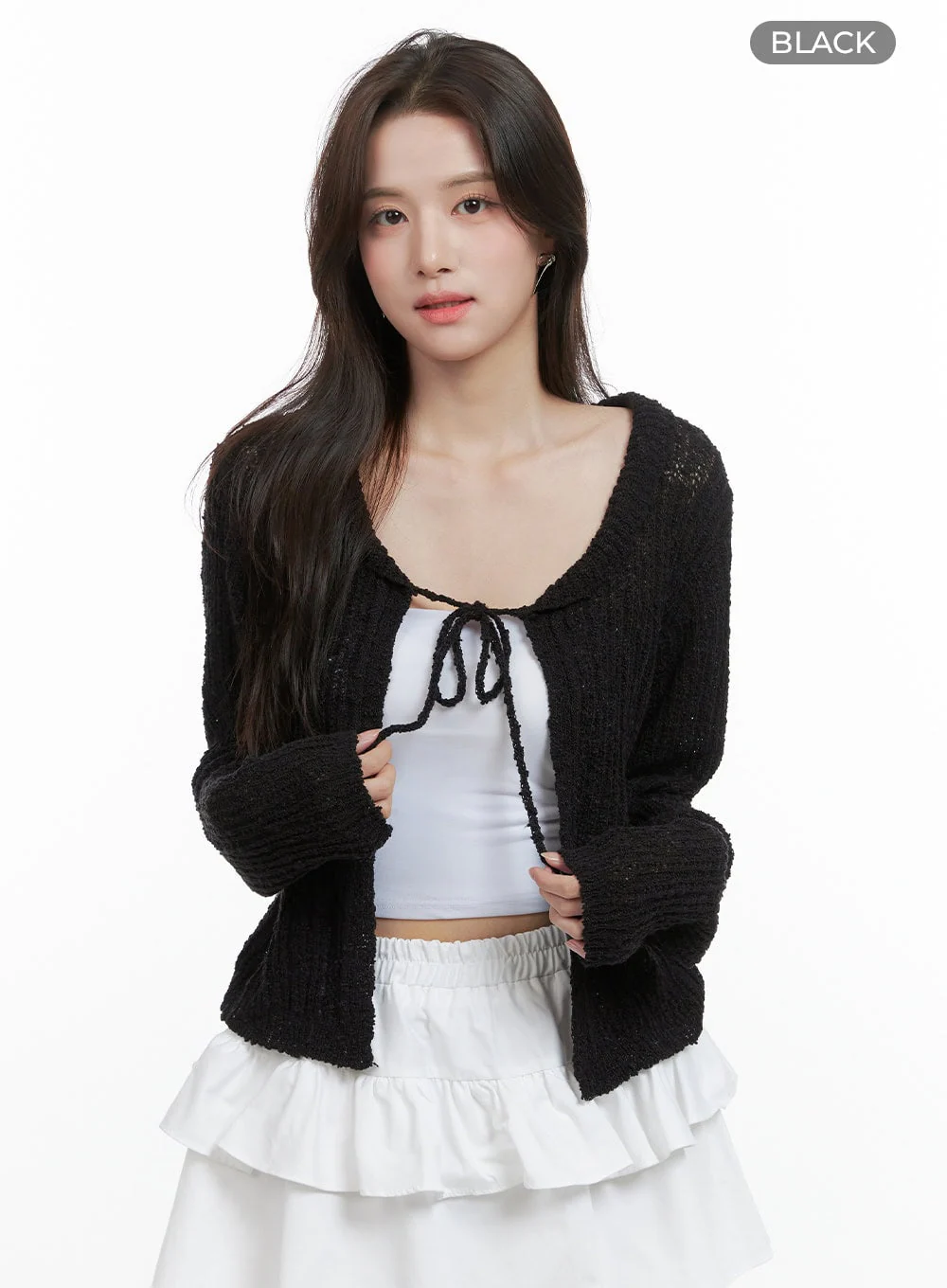 Ribbon Sheer Knit Cardigan OG409 - Image 8
