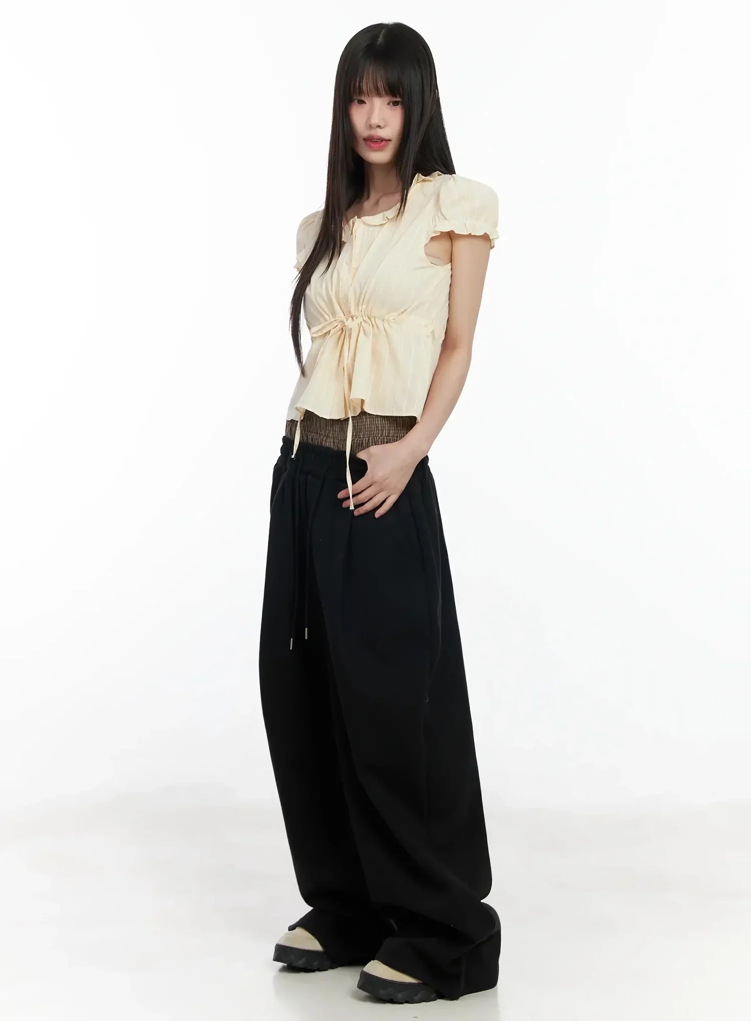 Ribbon Short Sleeve Blouse IM530 - Image 12