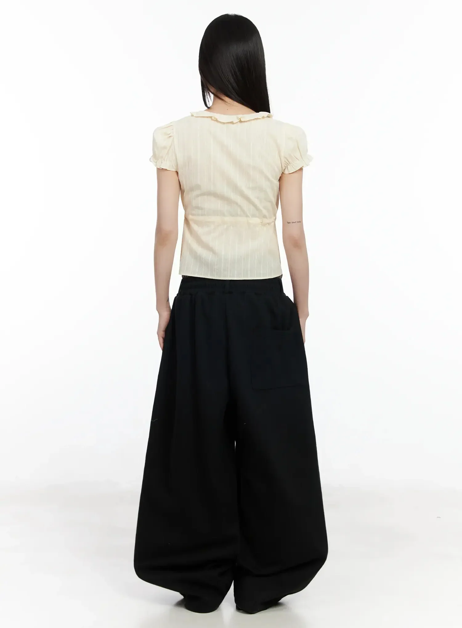 Ribbon Short Sleeve Blouse IM530 - Image 14