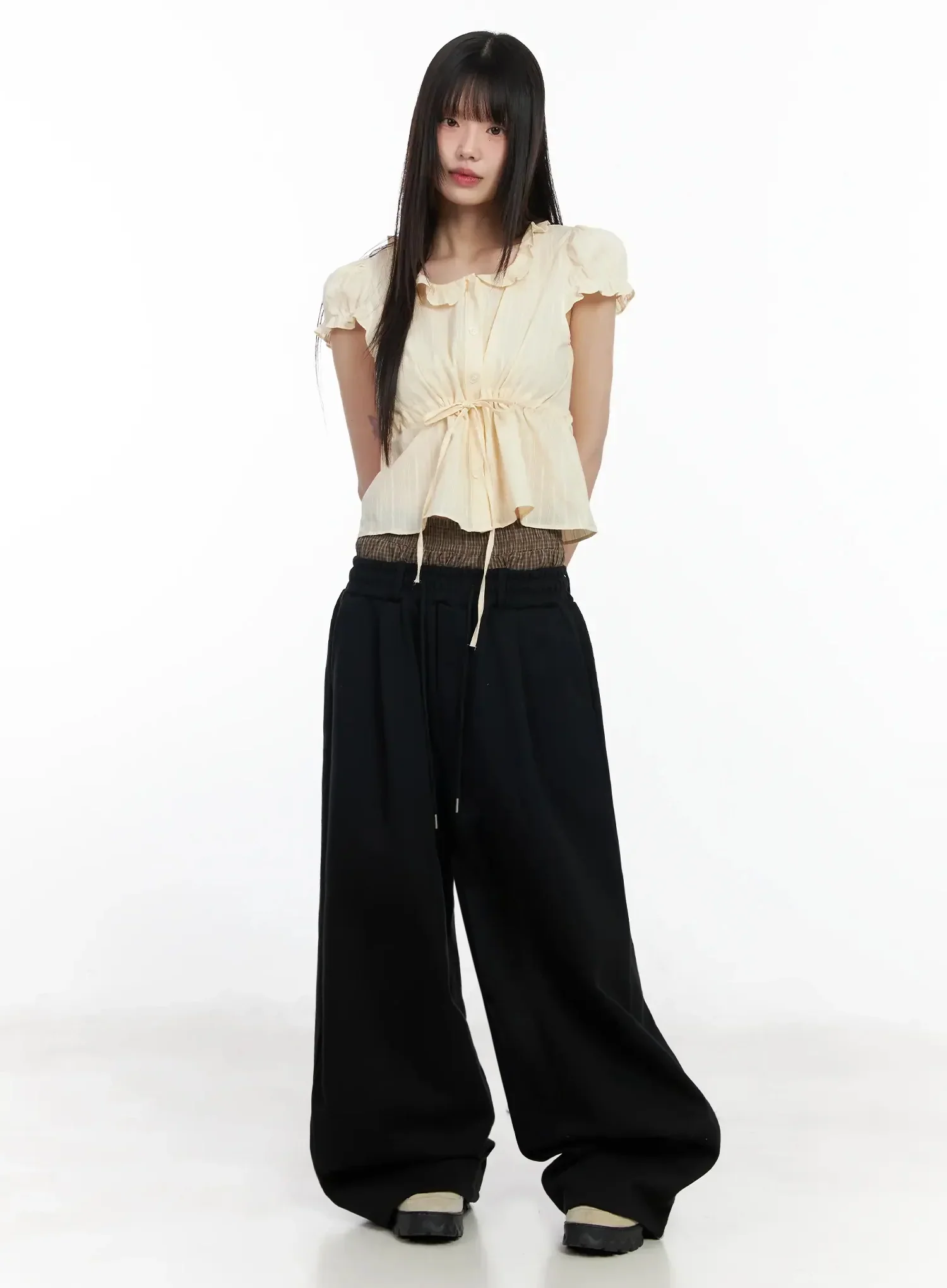 Ribbon Short Sleeve Blouse IM530 - Image 6