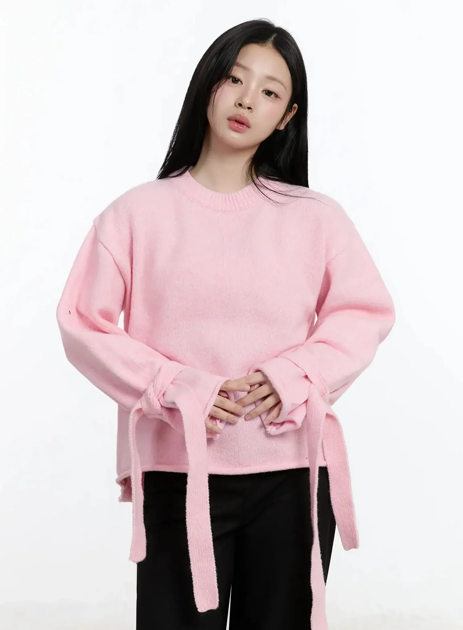Ribbon Sleeve Knit Sweater IM513 - Image 13