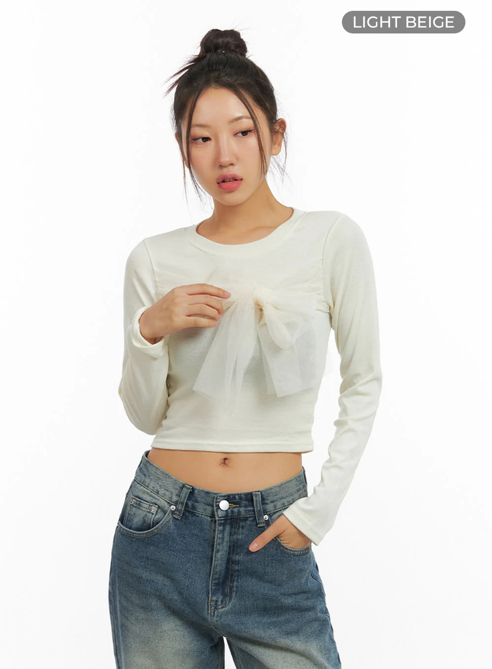 Ribbon Tied Long Sleeve Top IS402 - Image 10
