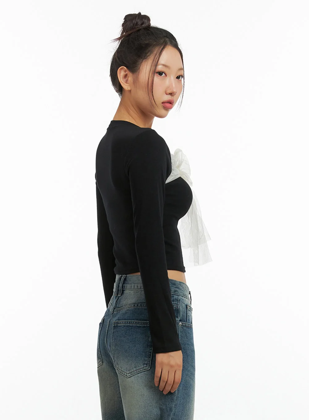 Ribbon Tied Long Sleeve Top IS402 - Image 5