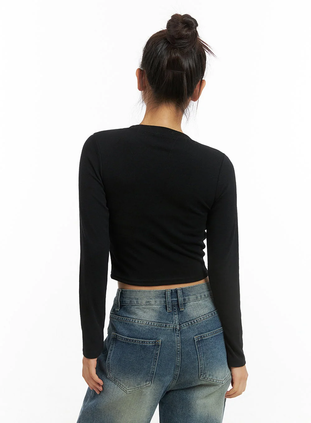 Ribbon Tied Long Sleeve Top IS402 - Image 6
