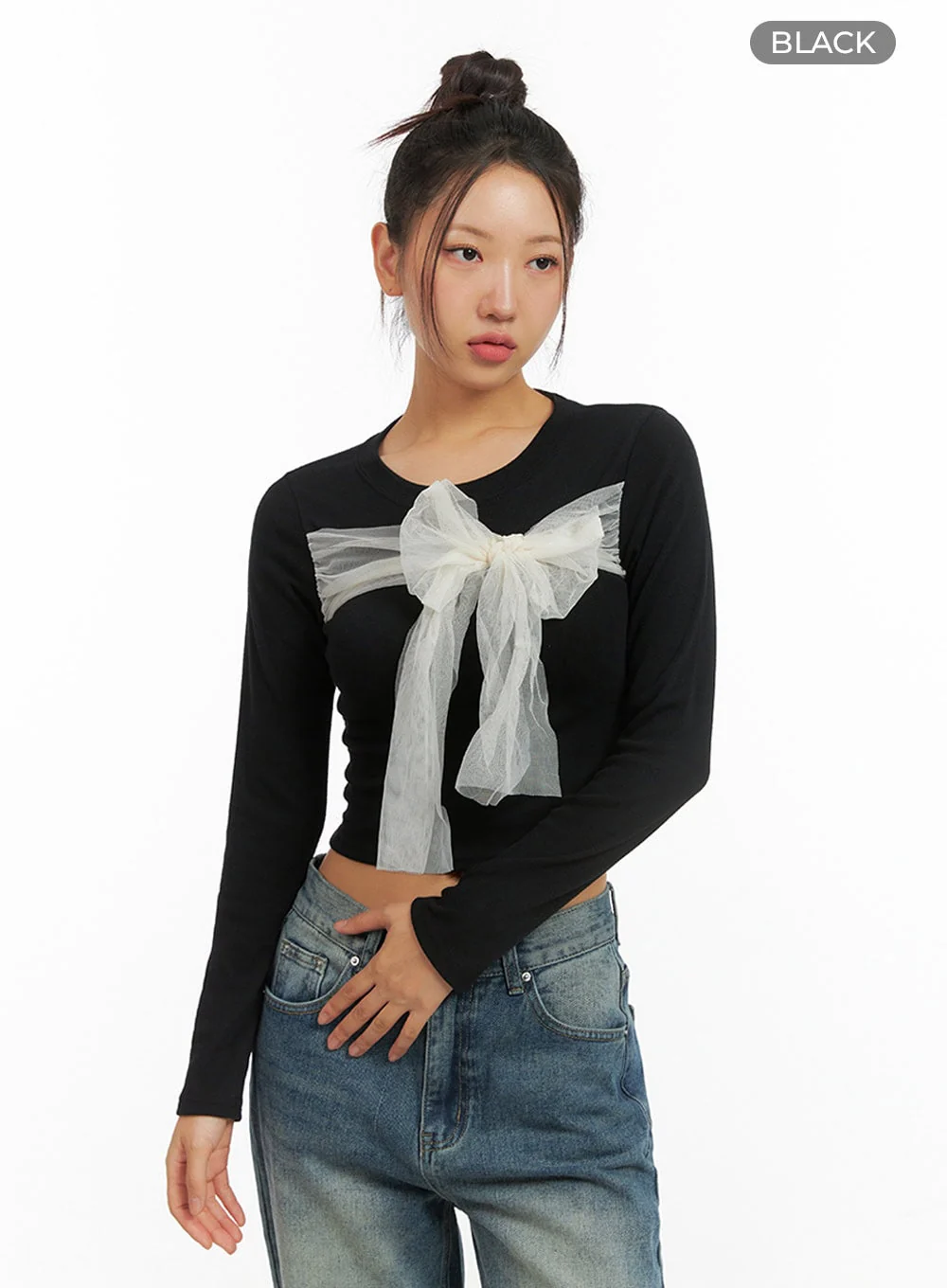 Ribbon Tied Long Sleeve Top IS402 - Image 9