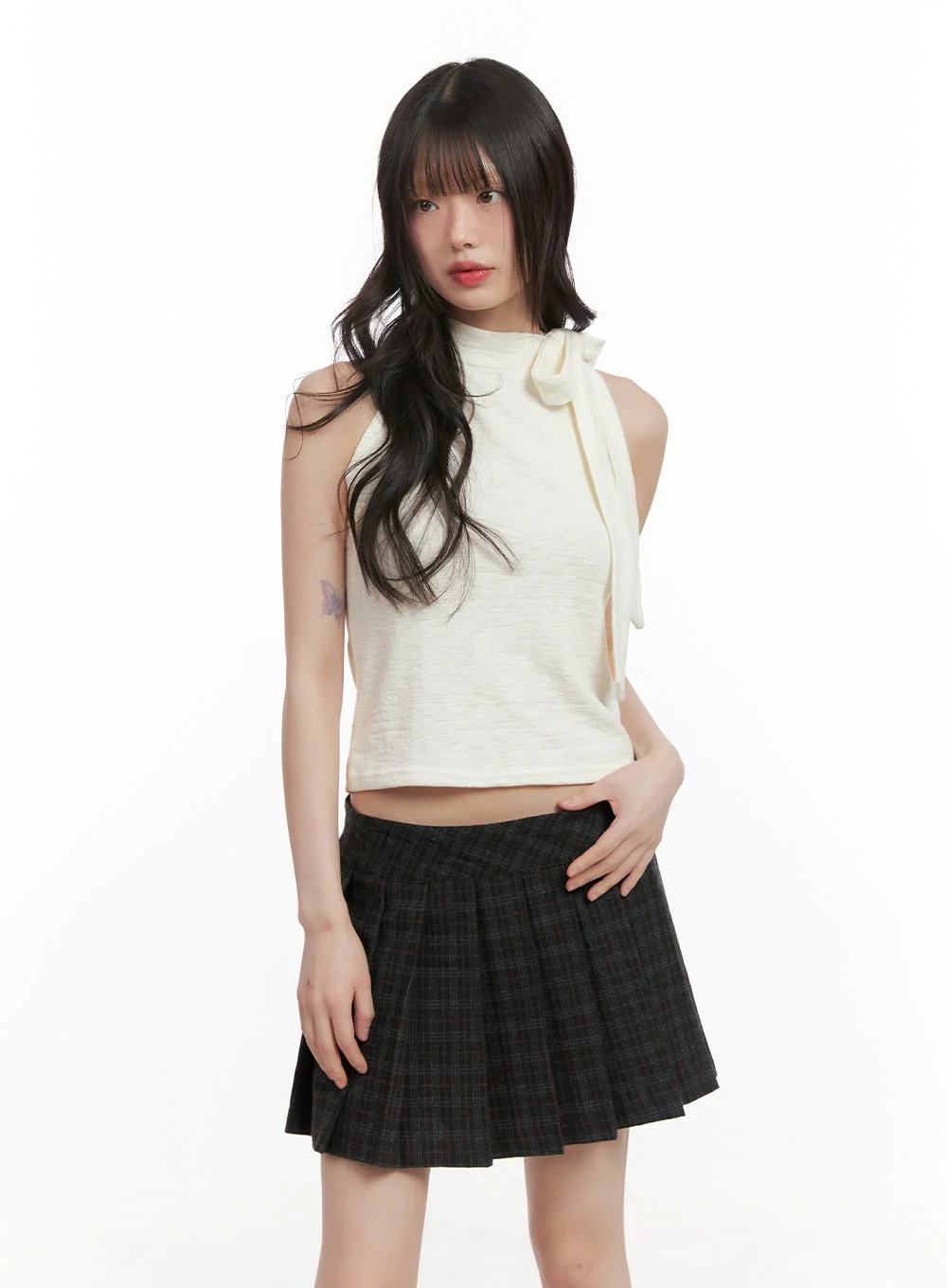 Ribboned Bolero High-Neck Crop Top Set CJ501 - Image 3
