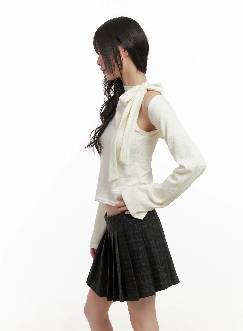 Ribboned Bolero High-Neck Crop Top Set CJ501 - Image 5