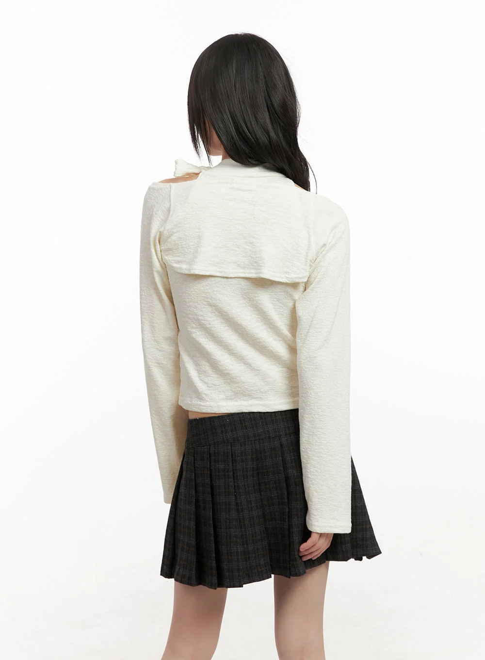 Ribboned Bolero High-Neck Crop Top Set CJ501 - Image 7
