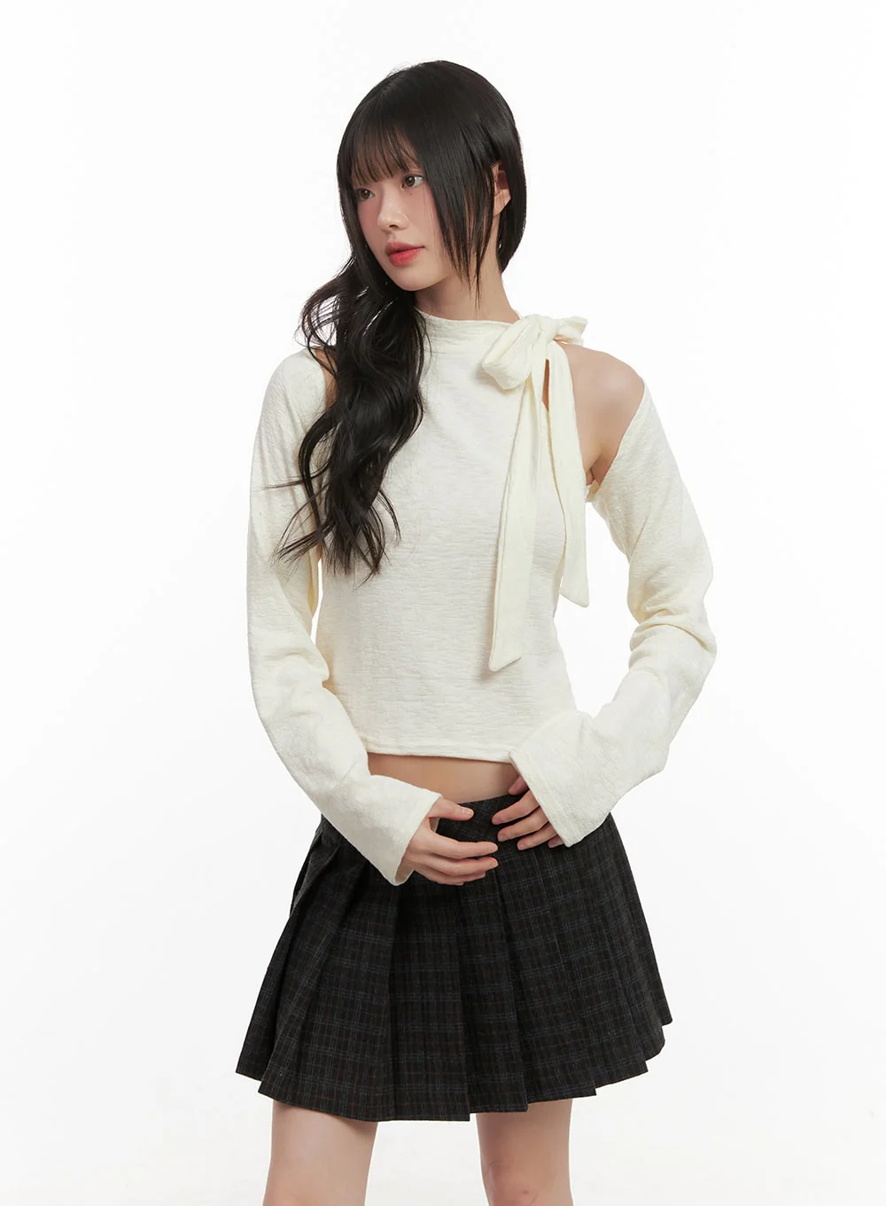 Ribboned Bolero High-Neck Crop Top Set CJ501 - Image 9