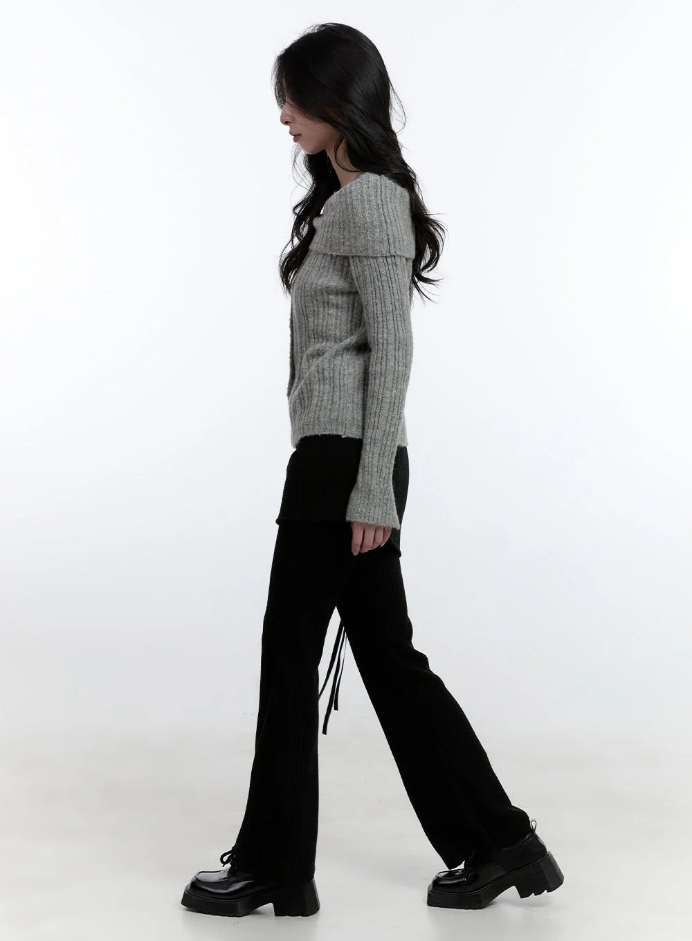 Ribboned Layered Skirt Pants Set CJ520 - Image 5