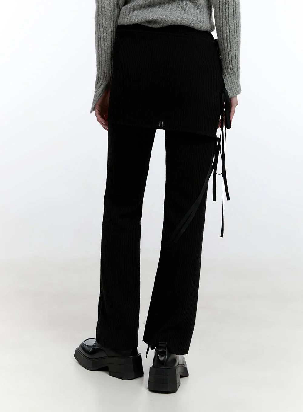 Ribboned Layered Skirt Pants Set CJ520 - Image 6