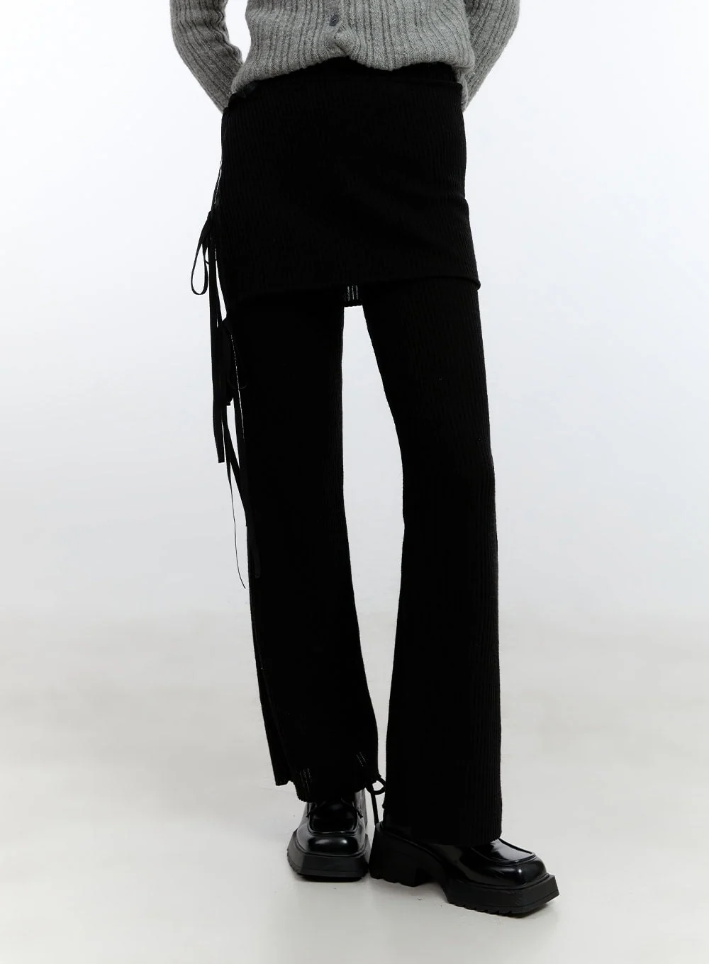 Ribboned Layered Skirt Pants Set CJ520 - Image 8