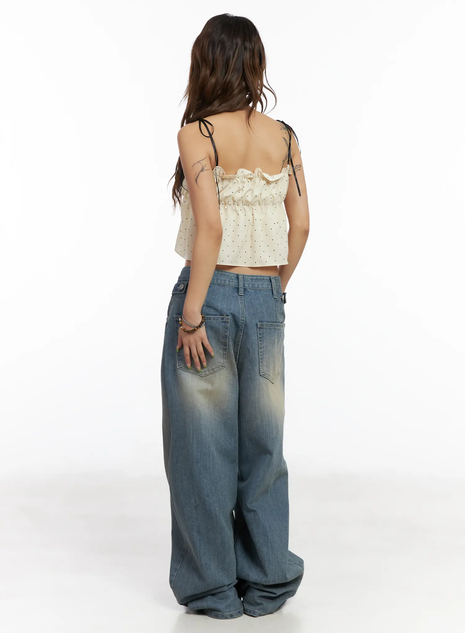 Ricci Washed Low-Rise Baggy Jeans CM520 - Image 9