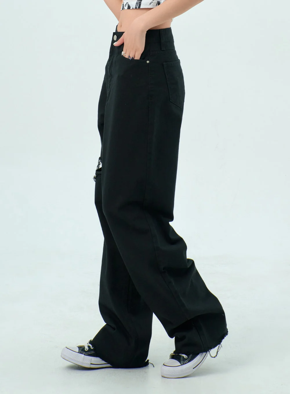 Ripped Cotton Pants BY317 - Image 3