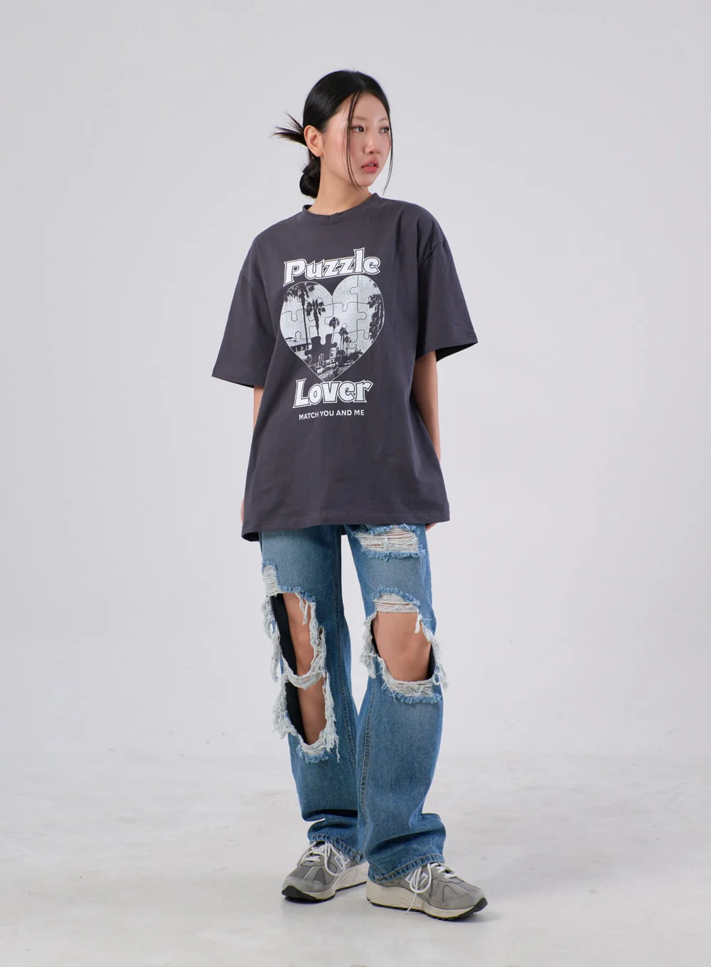 Ripped Knee Jeans IA305 - Image 6