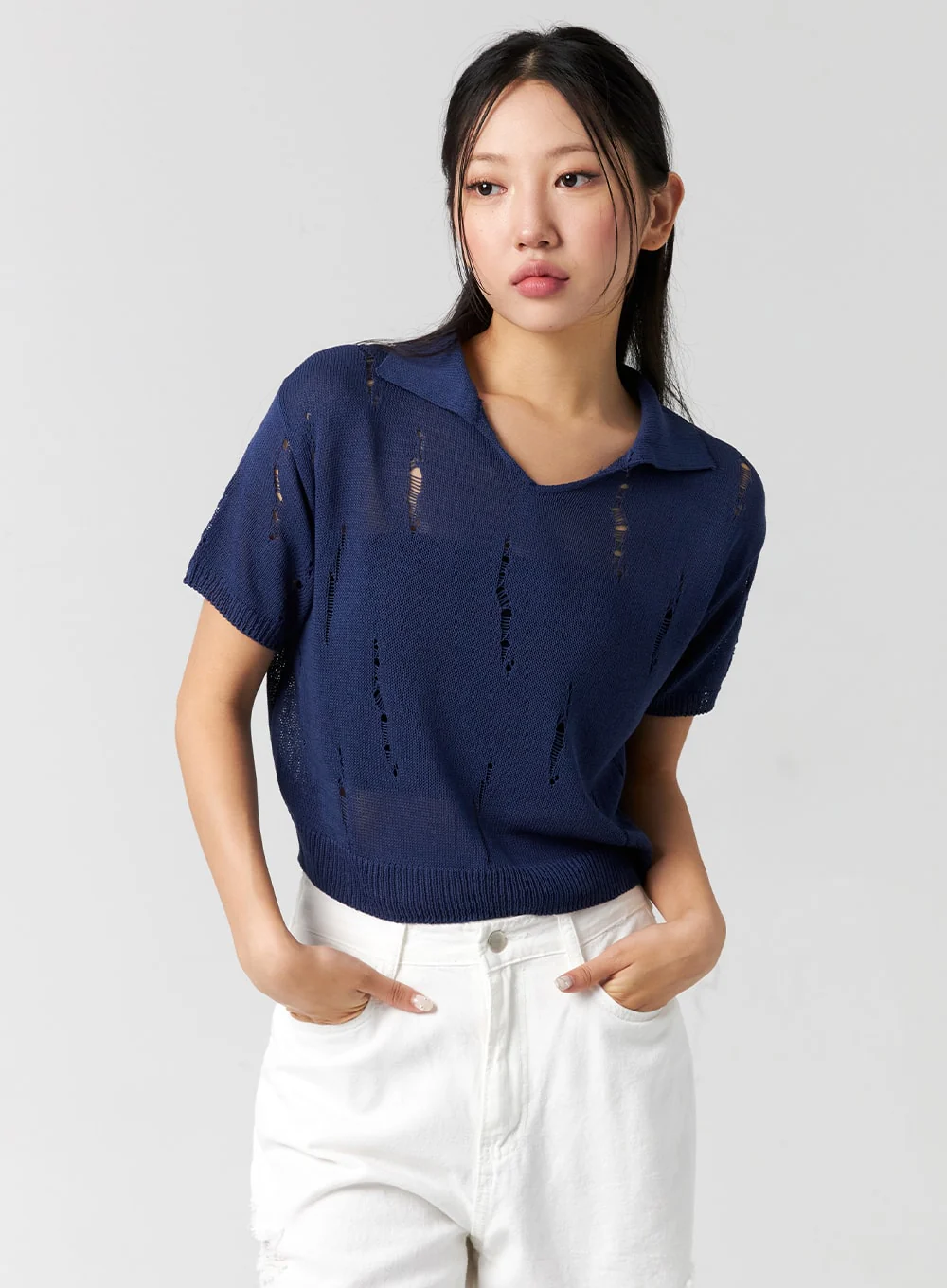 Ripped Wide Fit Cotton Pants CG310 - Image 11