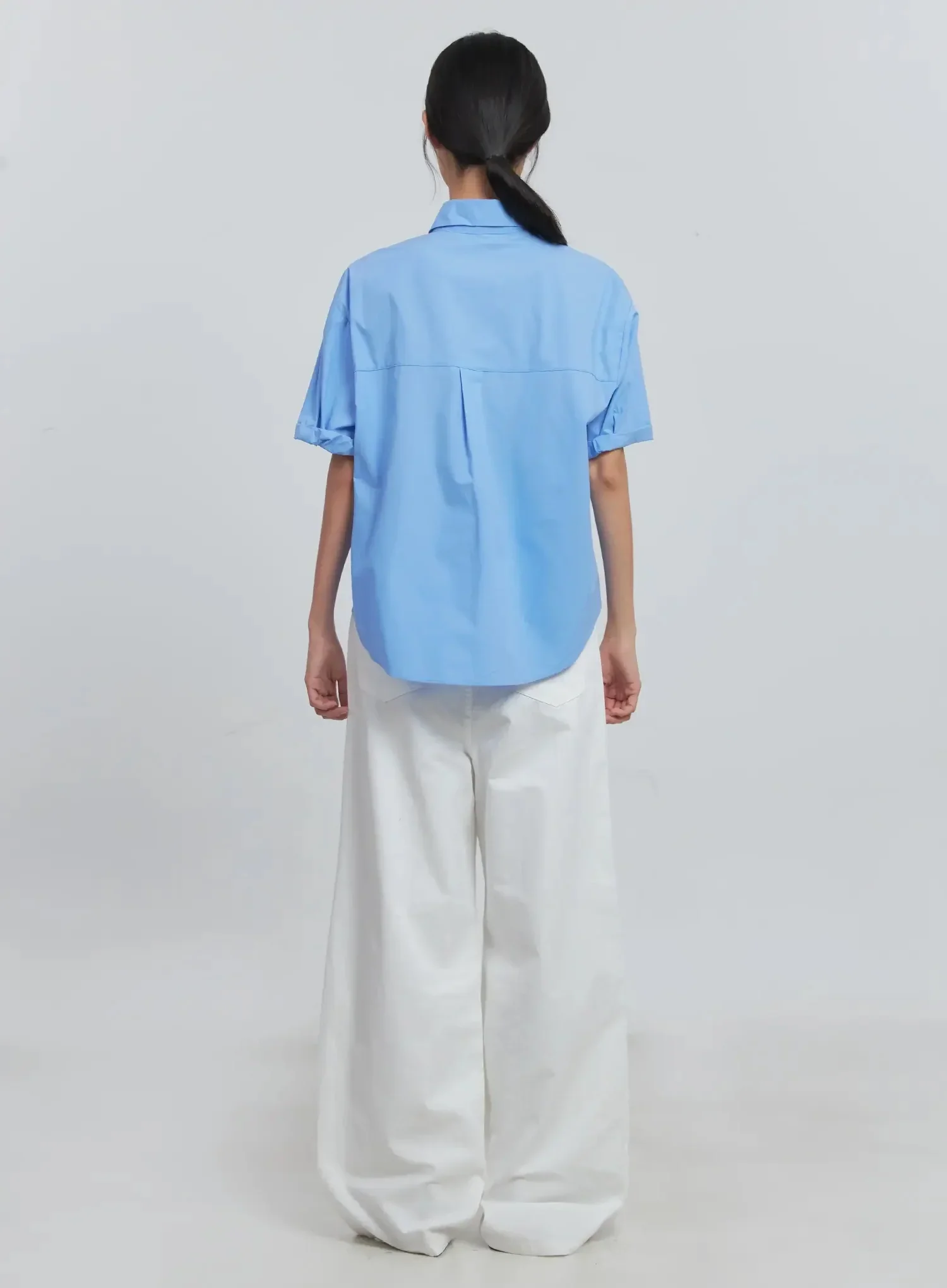 Roll-Up Short-Sleeve Collared Shirt IU512 - Image 12