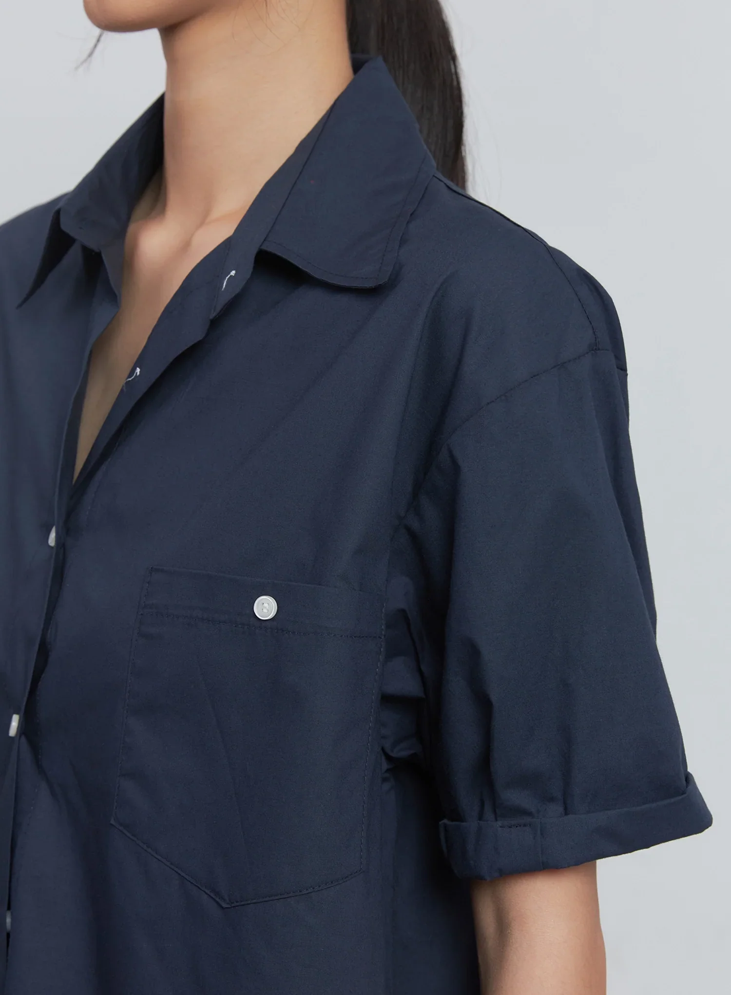 Roll-Up Short-Sleeve Collared Shirt IU512 - Image 18
