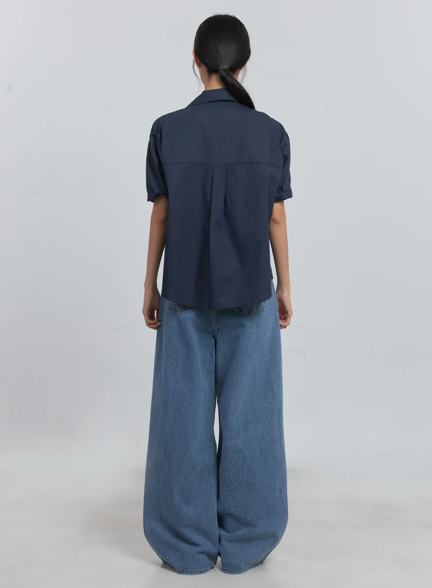 Roll-Up Short-Sleeve Collared Shirt IU512 - Image 23