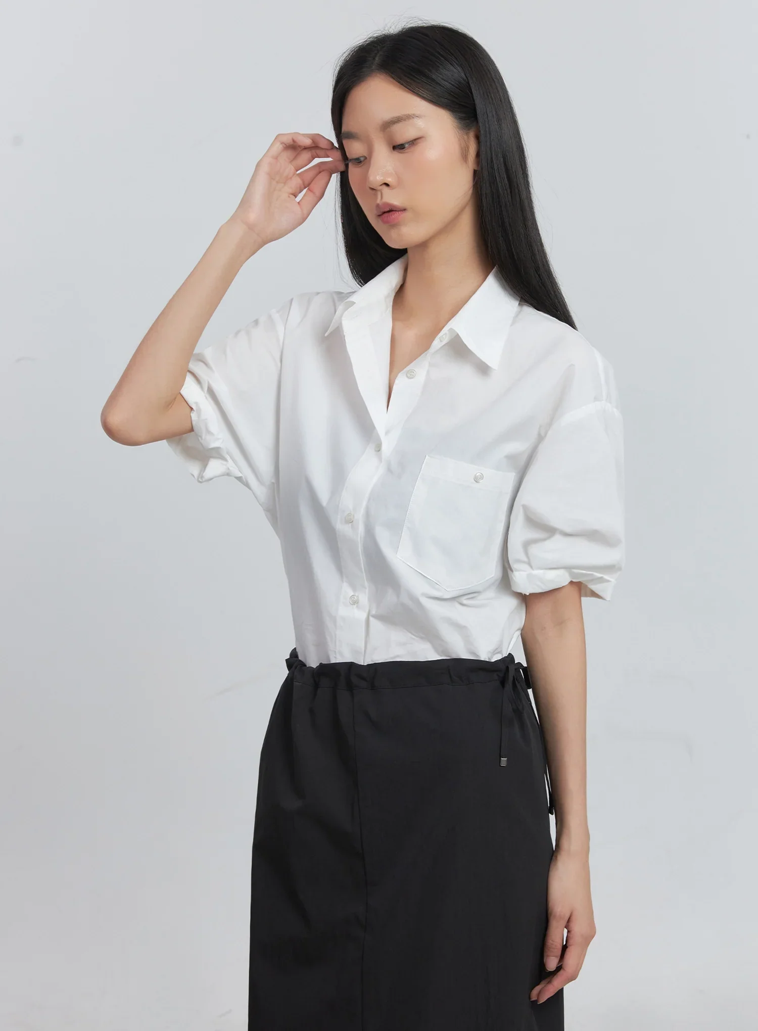 Roll-Up Short-Sleeve Collared Shirt IU512 - Image 24