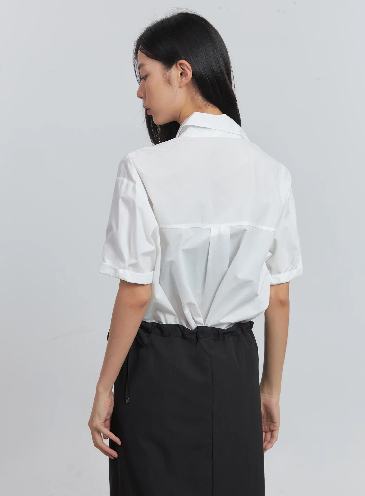 Roll-Up Short-Sleeve Collared Shirt IU512 - Image 25