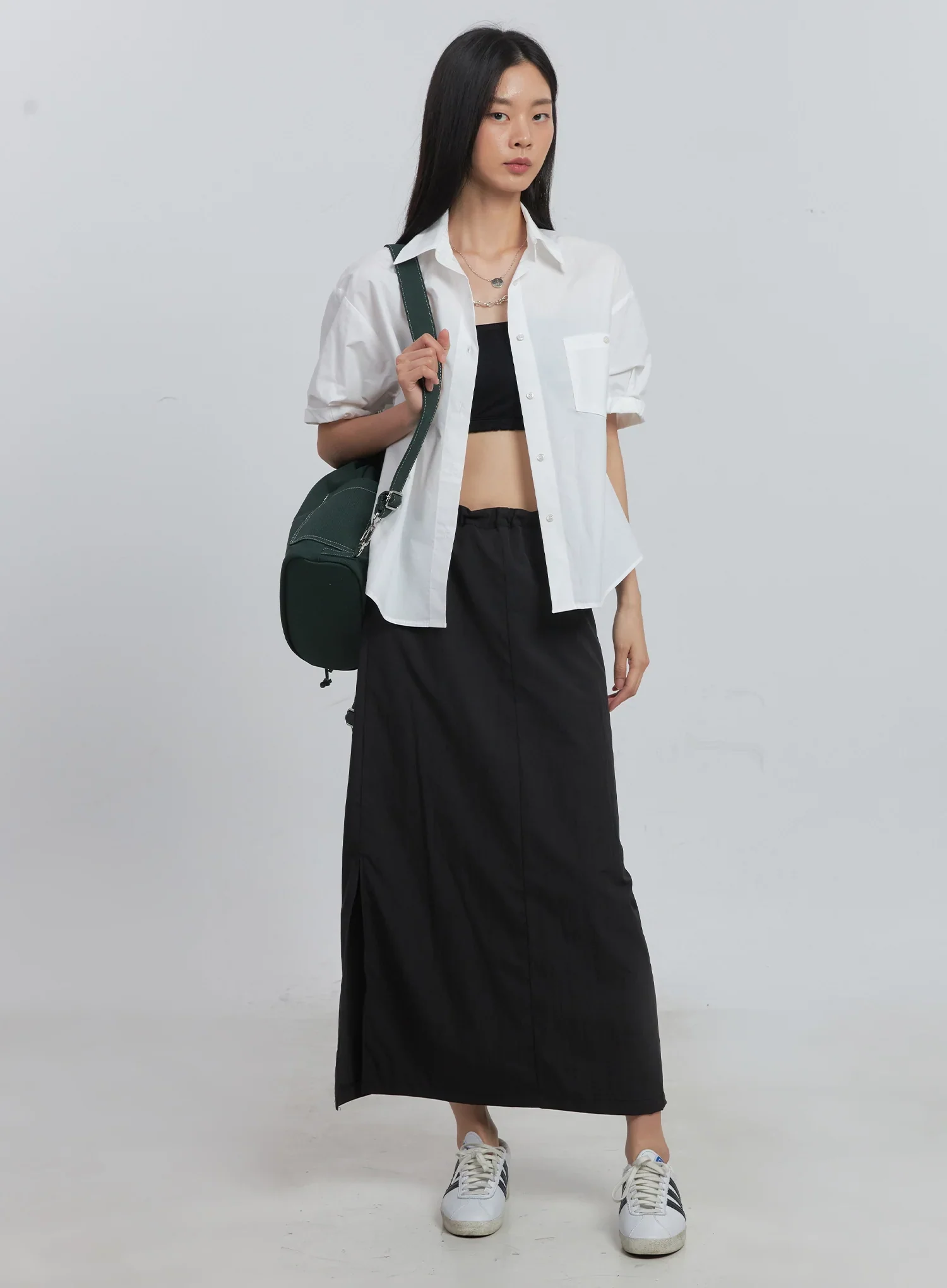 Roll-Up Short-Sleeve Collared Shirt IU512 - Image 28