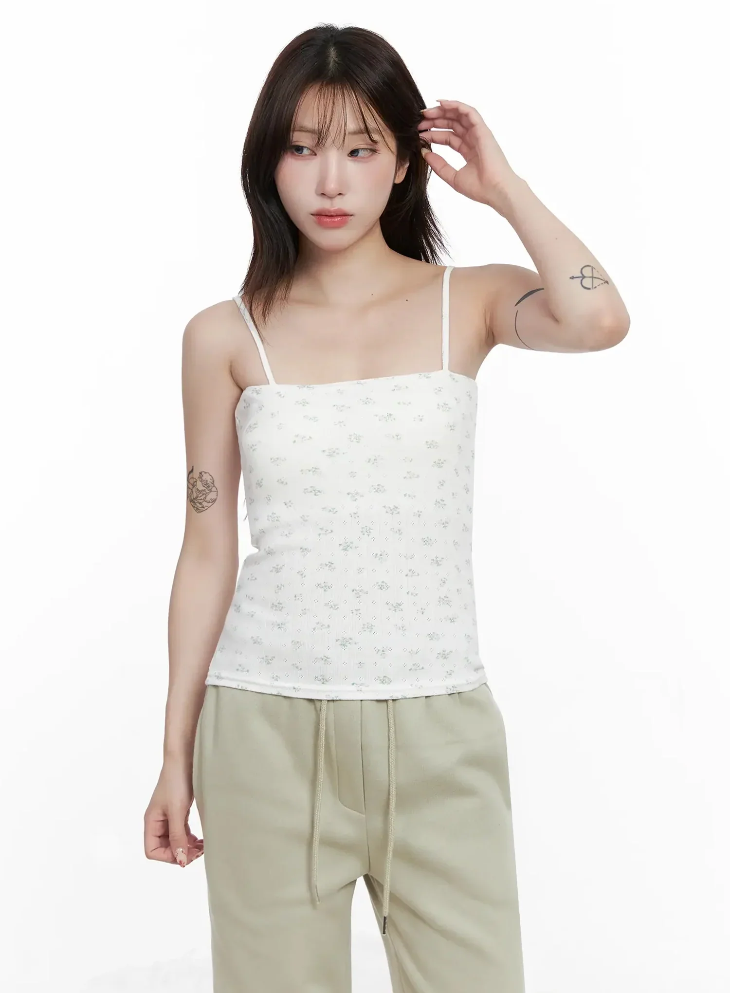 Romantic Floral Padded Camisole Top IN514 - Image 4