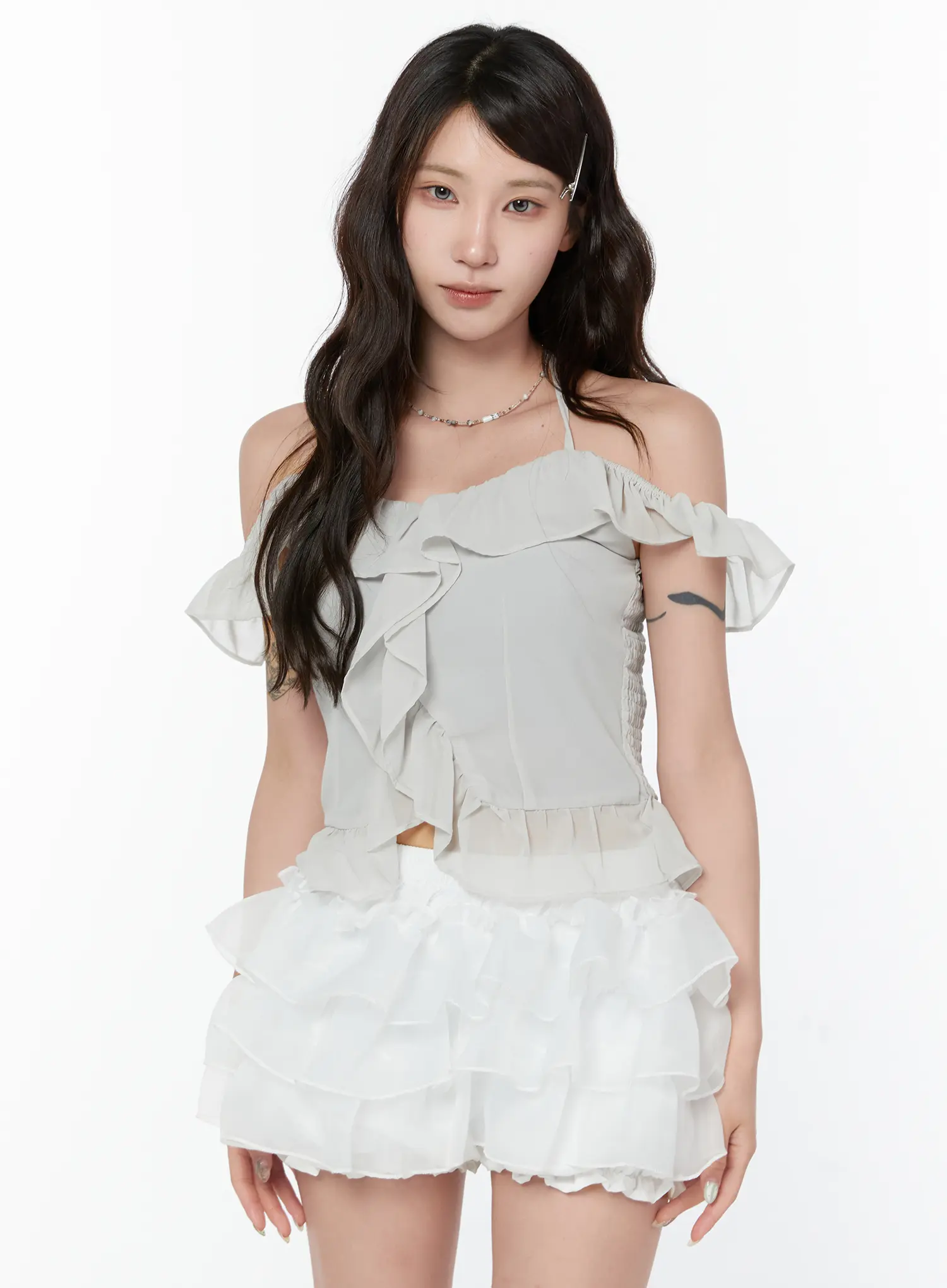 Romantic Ruffle Chiffon Top CY515