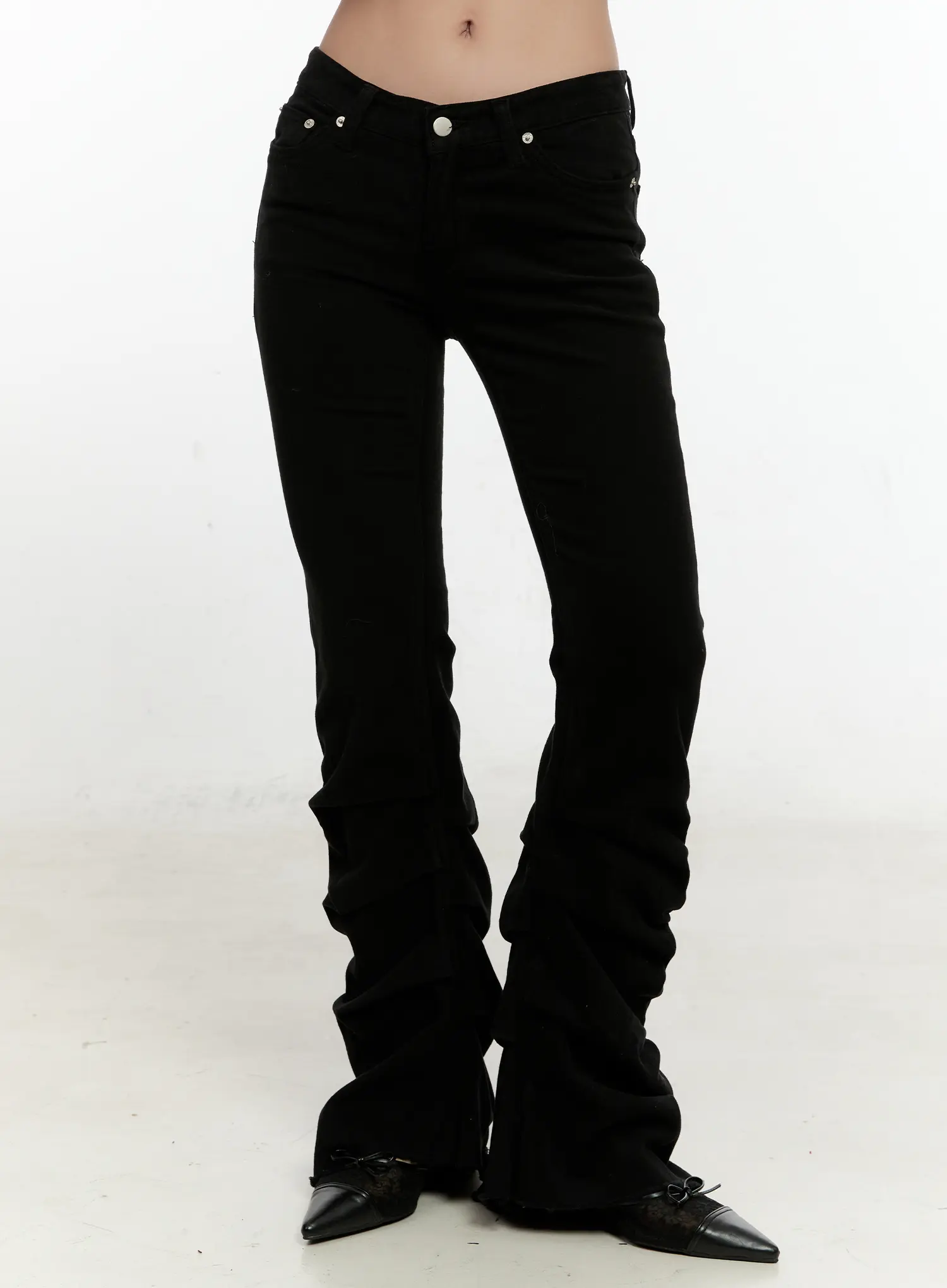 Romina Shirring Fleece Bootcut Pants CN505