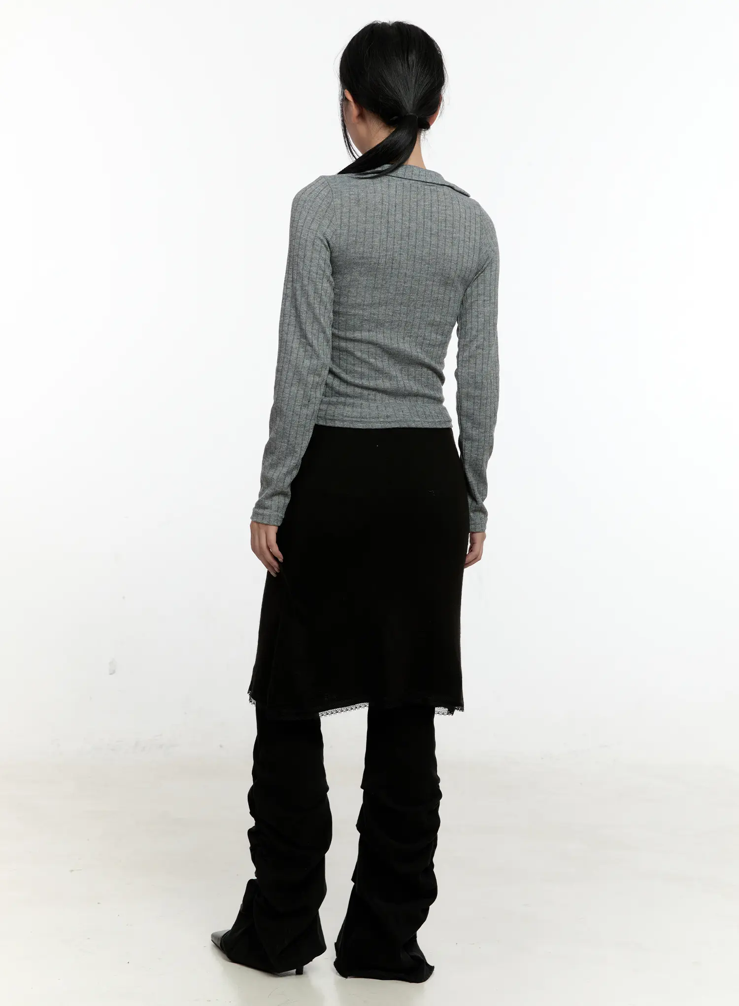 Romina Shirring Fleece Bootcut Pants CN505 - Image 7