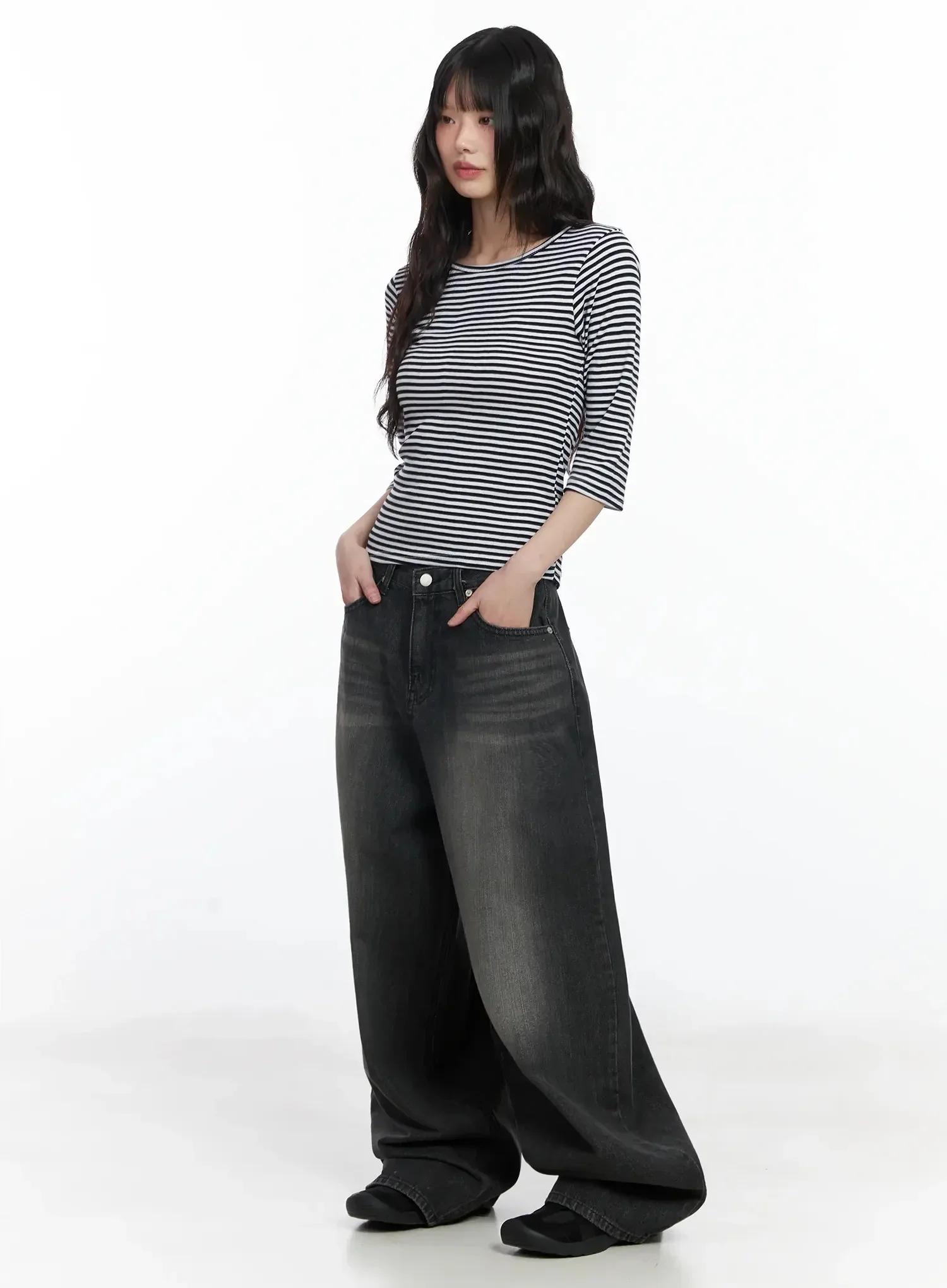 Romy Back-Belt Baggy Jeans IF505 - Image 8