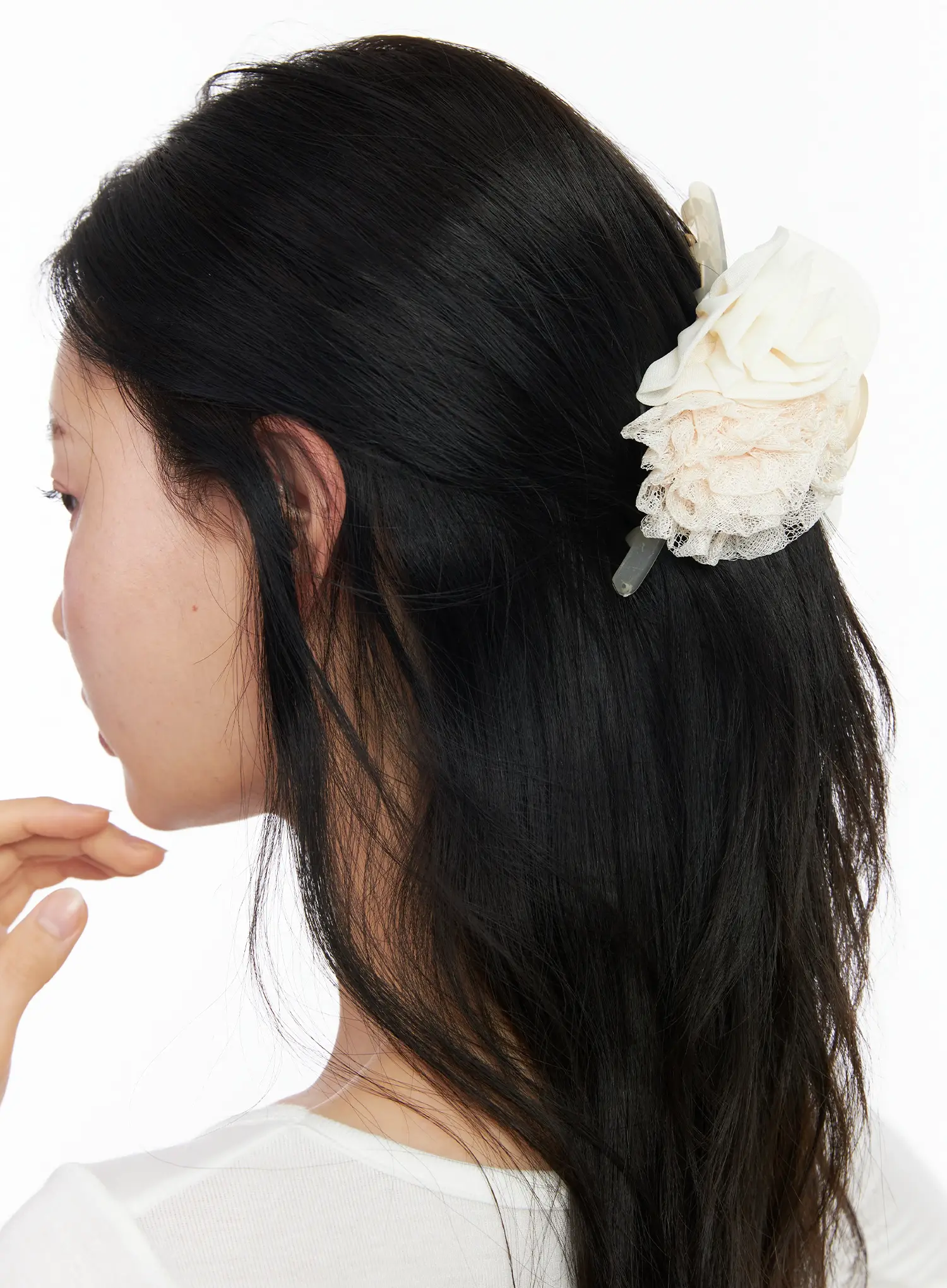 Rose Claw Hair Clip with Lace Detail CM519 - Image 4