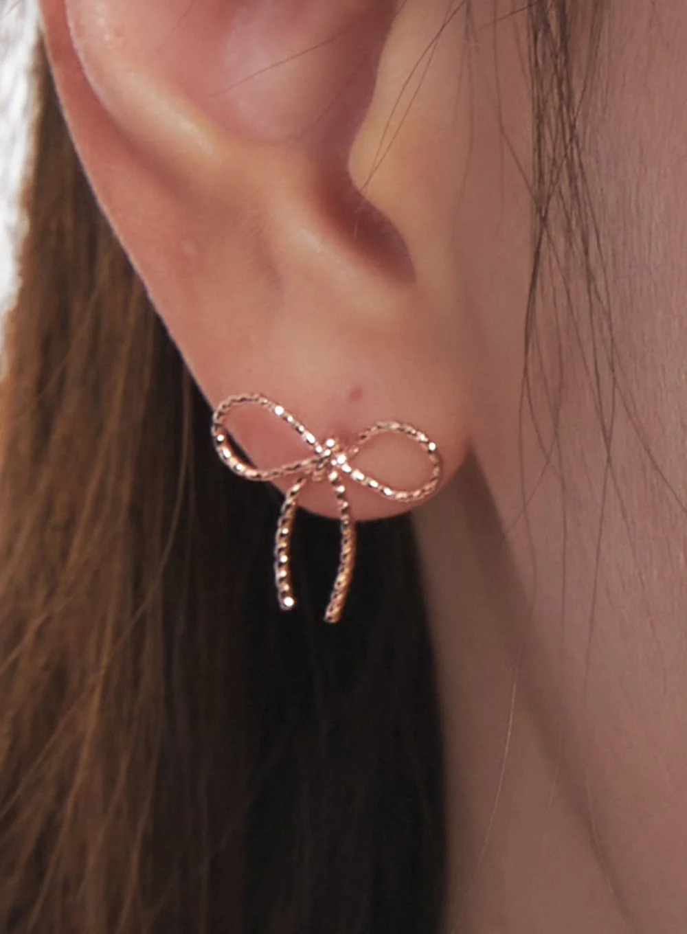 Rose Knot Ribbon Earrings IM531 - Image 2