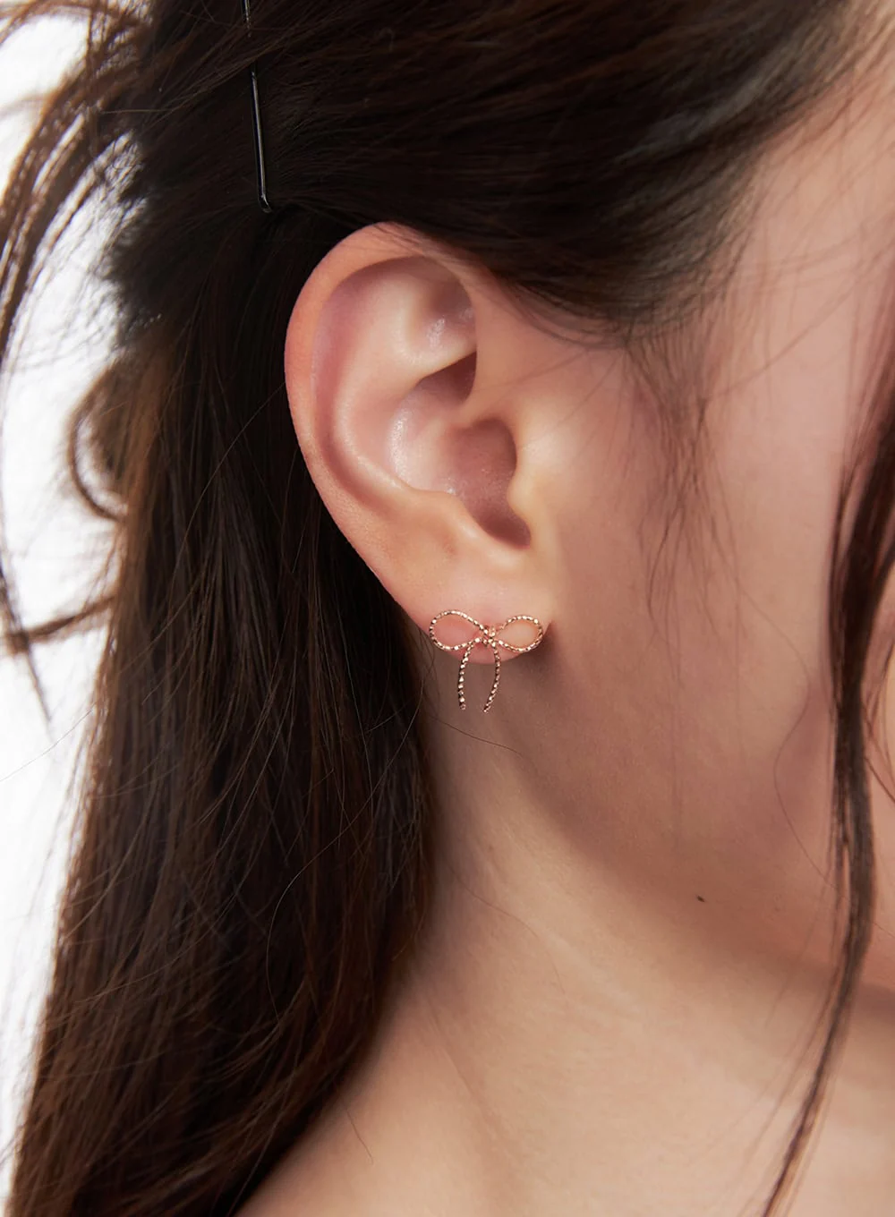 Rose Knot Ribbon Earrings IM531 - Image 3